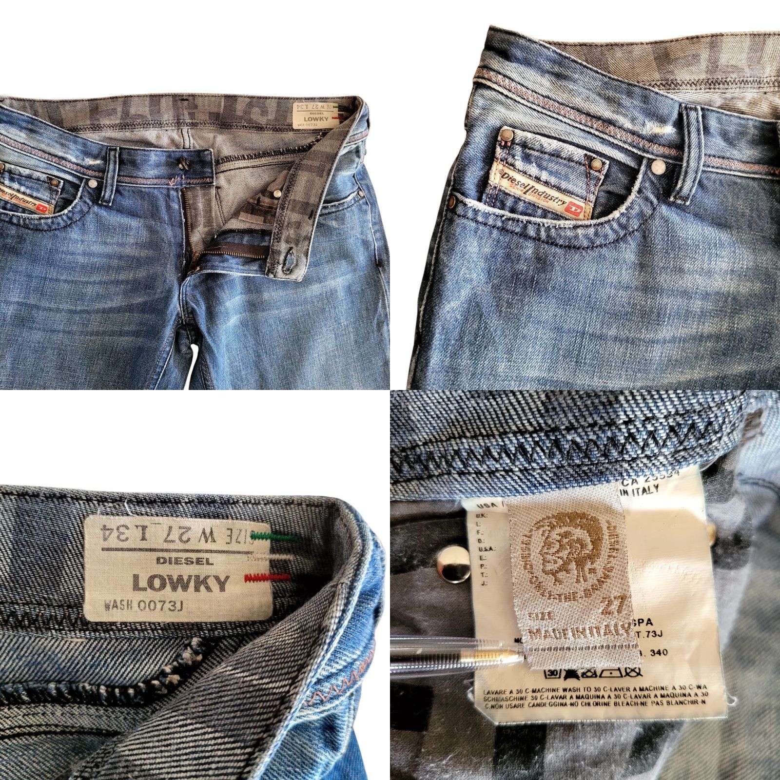 Diesel Diesel Lowky W27 L34 Women’s Bootcut Distressed Jeans – Made in Italy Size 27" / US 4 / IT 40 - 8 Thumbnail