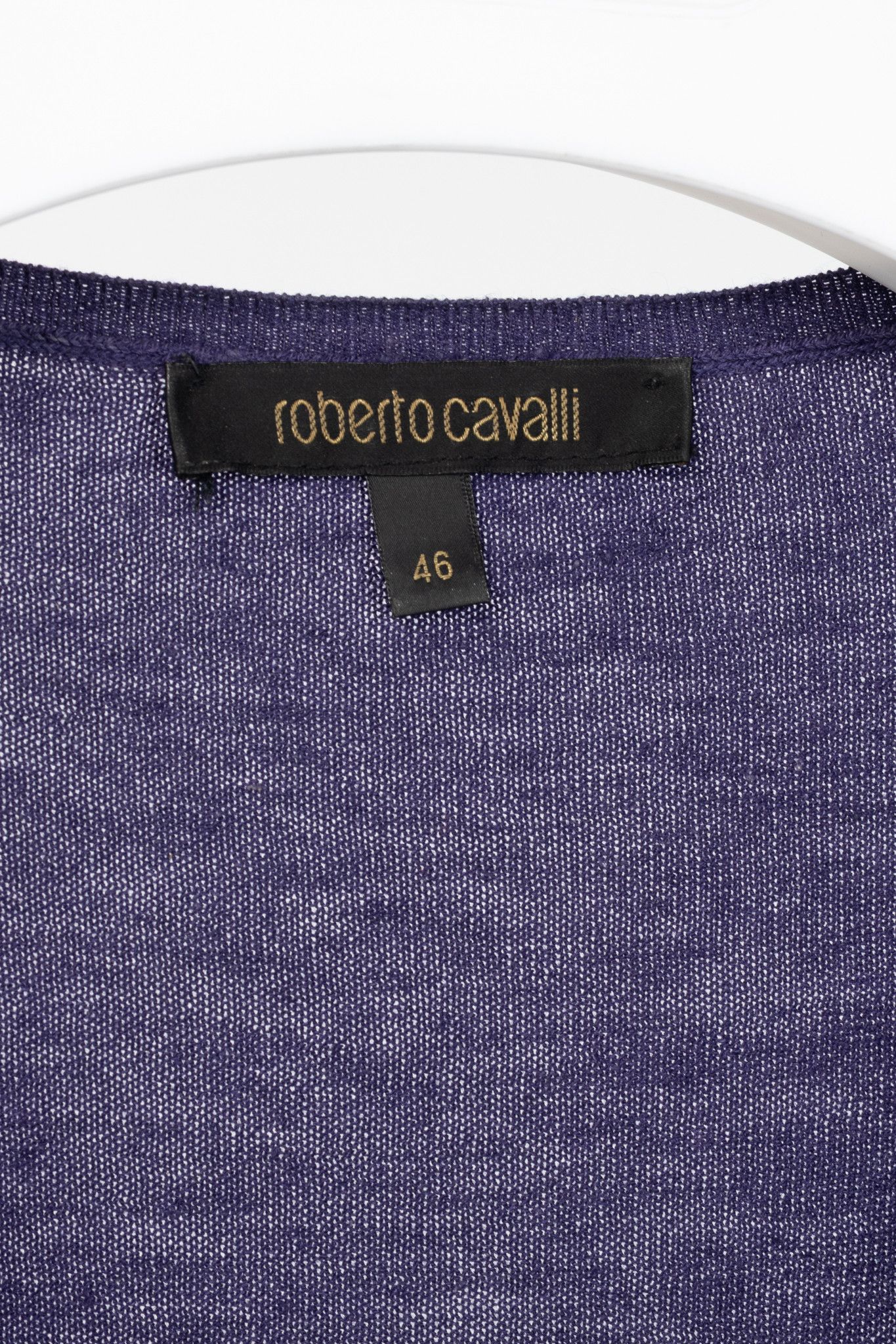 Roberto Cavalli Roberto Cavalli Purple Snake-Bust Ruched Sweater Size XL / US 12-14 / IT 48-50 - 4 Thumbnail