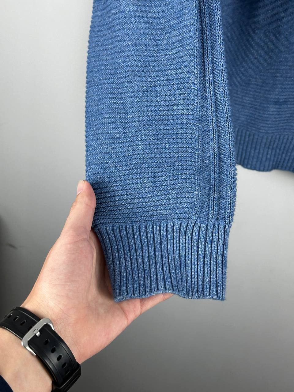 Mr P. Mr. P Blue Heavyweignt Knitted Casual Pullover Sweater Size US XL / EU 56 / 4 - 8 Thumbnail