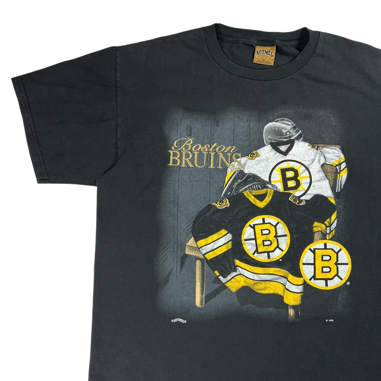NHL × Nutmeg × Vintage Vintage 90s Nutmeg Boston Bruins faded tee (XL) Size US XL / EU 56 / 4 - 4 Thumbnail