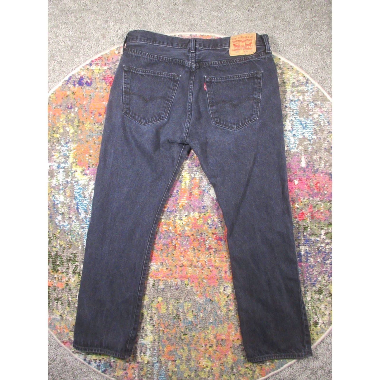 Levi's VINTAGE not applicable; use Levi's 501 Jeans 36x32 Black Denim Button Fly Classic Fit Straight 5-Pocket Mens Casual Everyday Denim Pants Size US 36 / EU 52 - 2 Thumbnail