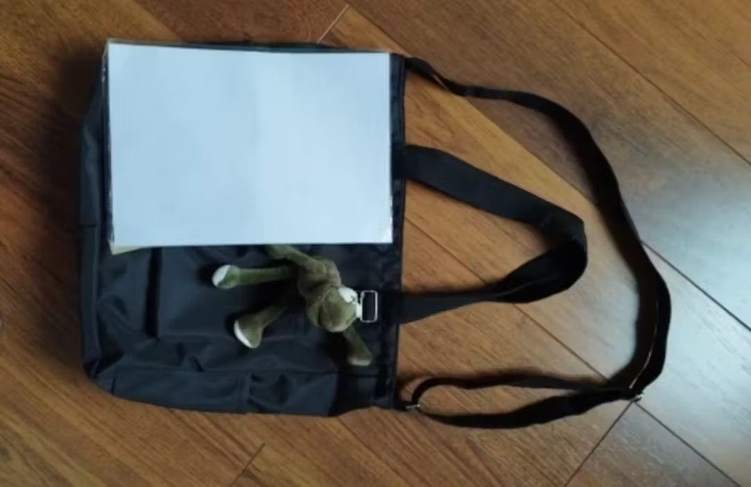Japanese Brand Black Color Simple Fashion Nylon Tote Bag Size ONE SIZE - 11 Thumbnail