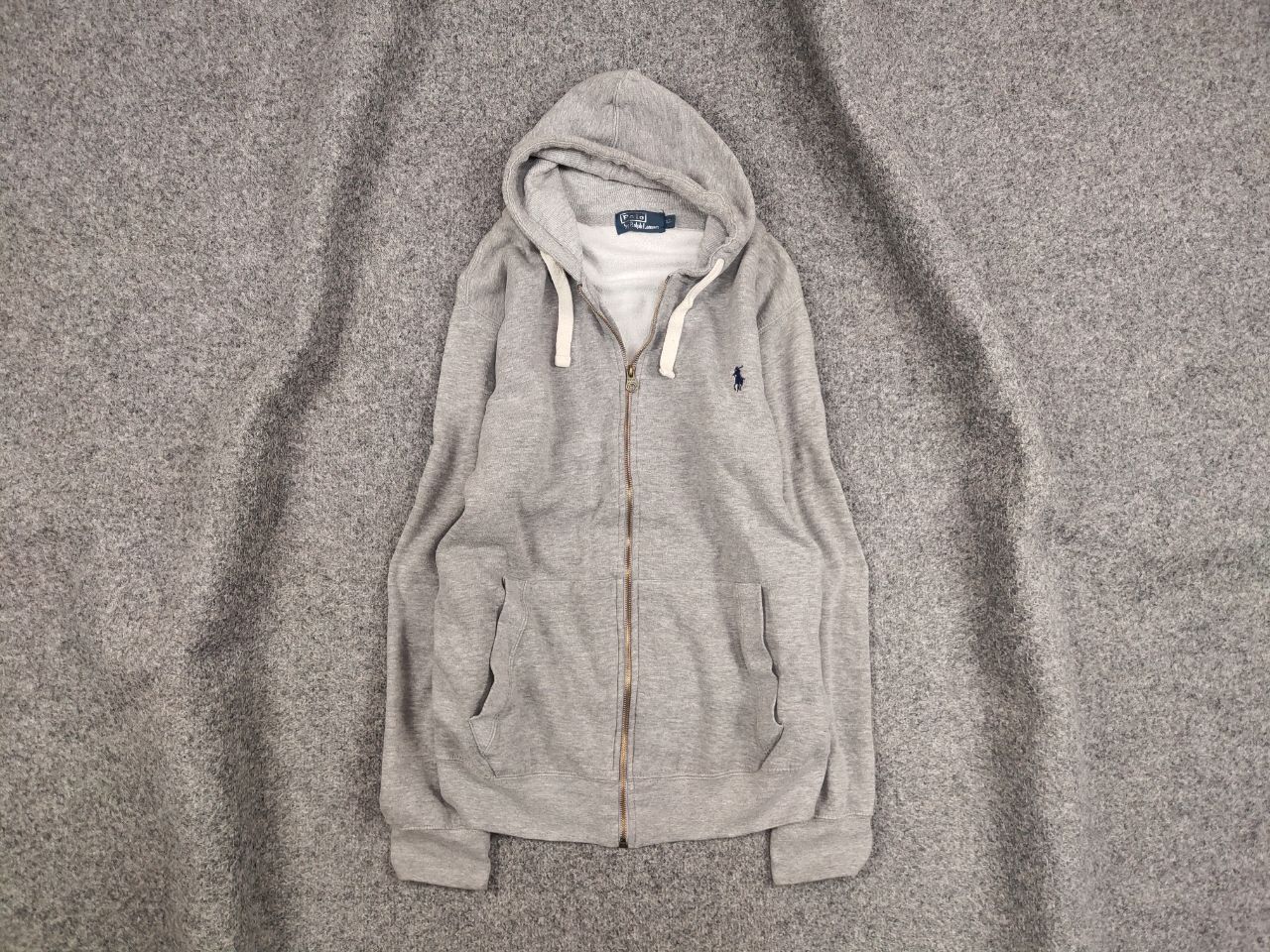 Polo Ralph Lauren Vintage 90's Polo Ralph Lauren Blank Zip Hoodie Usa style Size US XL / EU 56 / 4 - 1 Thumbnail