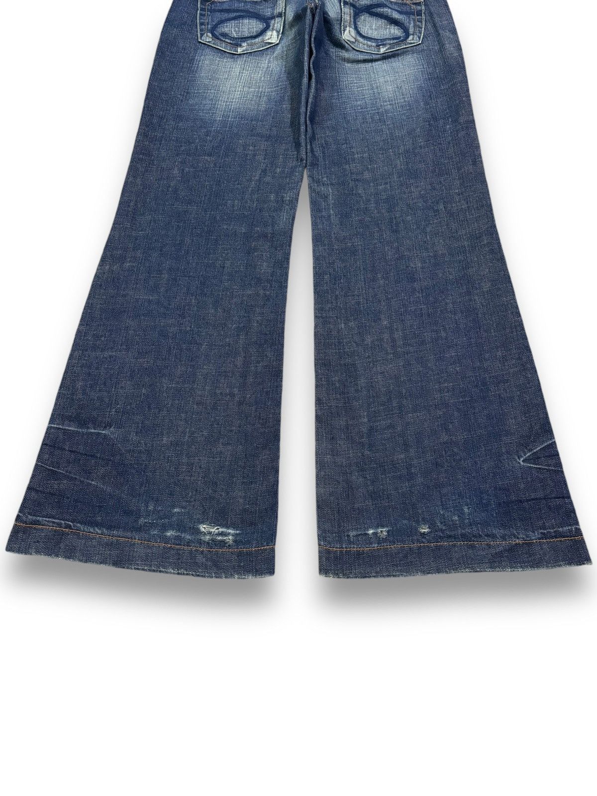Vintage Japanese Brand Flare Wide Leg Distressed Punk Jeans
