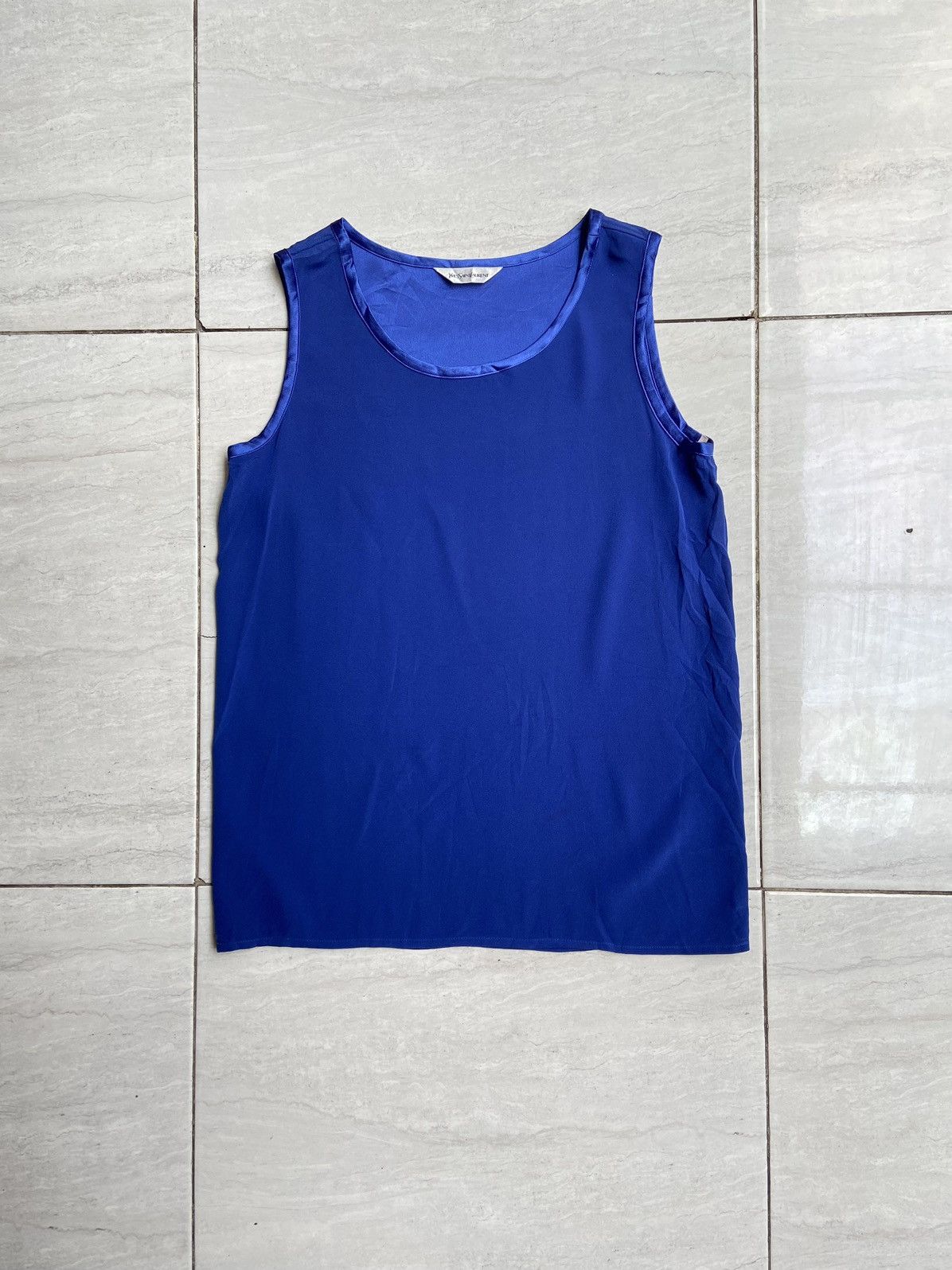 Yves Saint Laurent YVES SAINT LAURENT Blue Sleeveless T-shirt Size US XS / EU 42 / 0 - 1 Thumbnail