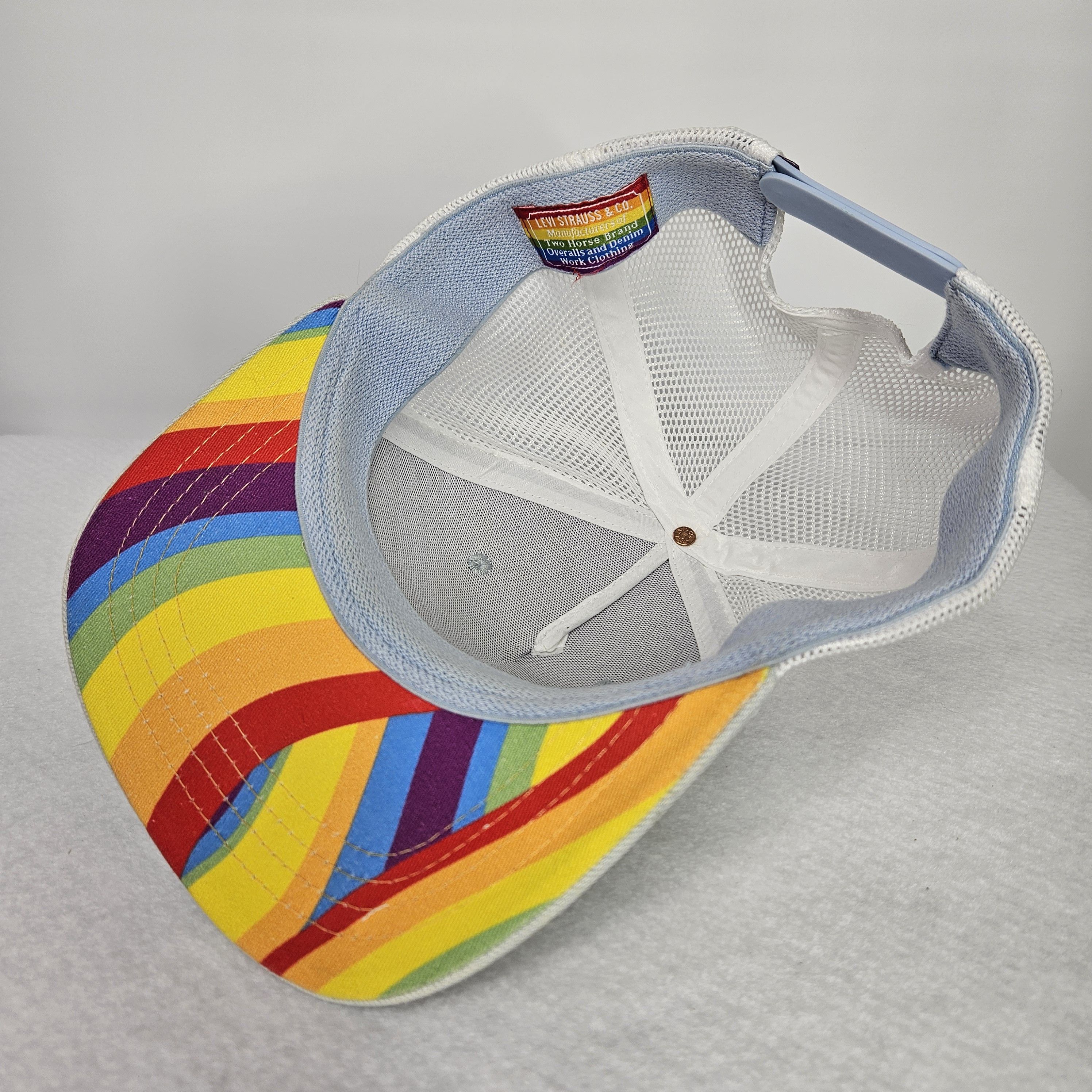 Levi's Levi's Trucker Hat Snapback Pride Rainbow Denim Mesh Adjust Size ONE SIZE - 8 Thumbnail