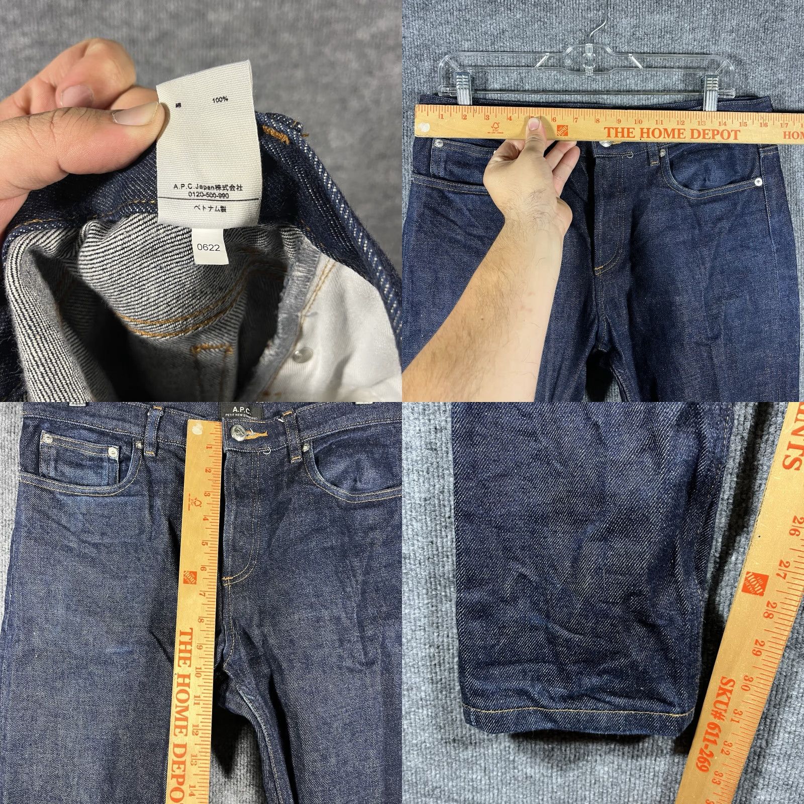 Denime APC Petit New Standard Jeans Mens 32x32 Indigo Denim Dark Selvedge Size US 32 / EU 48 - 8 Thumbnail