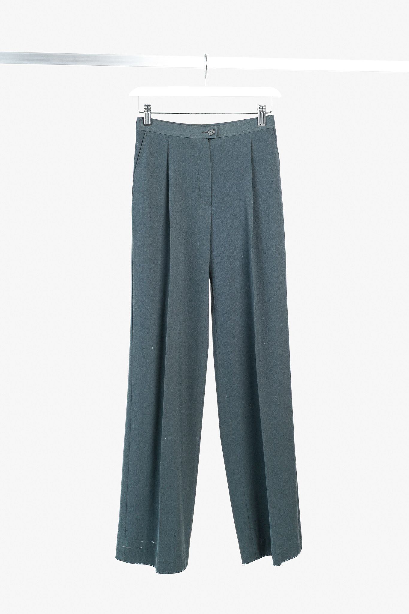Emporio Armani Emporio Armani Minimalist Grey-Green Trousers Size 25" / US 0 / IT 36 - 1 Thumbnail