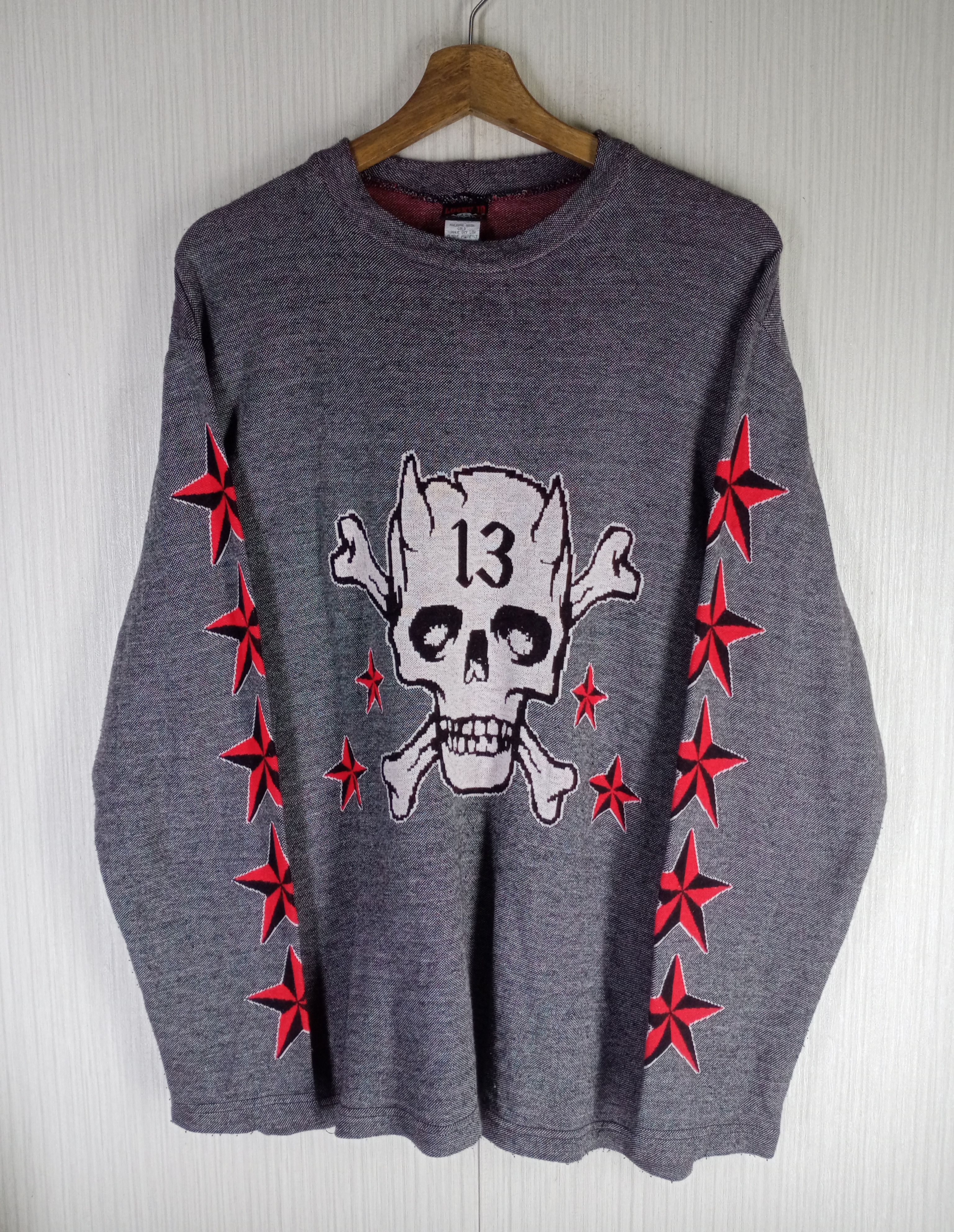 Hysteric Glamour Rare Lucky -13 Devil Crossbone Sweatshirt Size US L / EU 52-54 / 3 - 1 Thumbnail