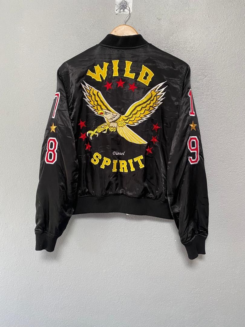 DIESEL archive military bomber workジャケット Diesel Archive by Diesel satin bomber jacket sukajan