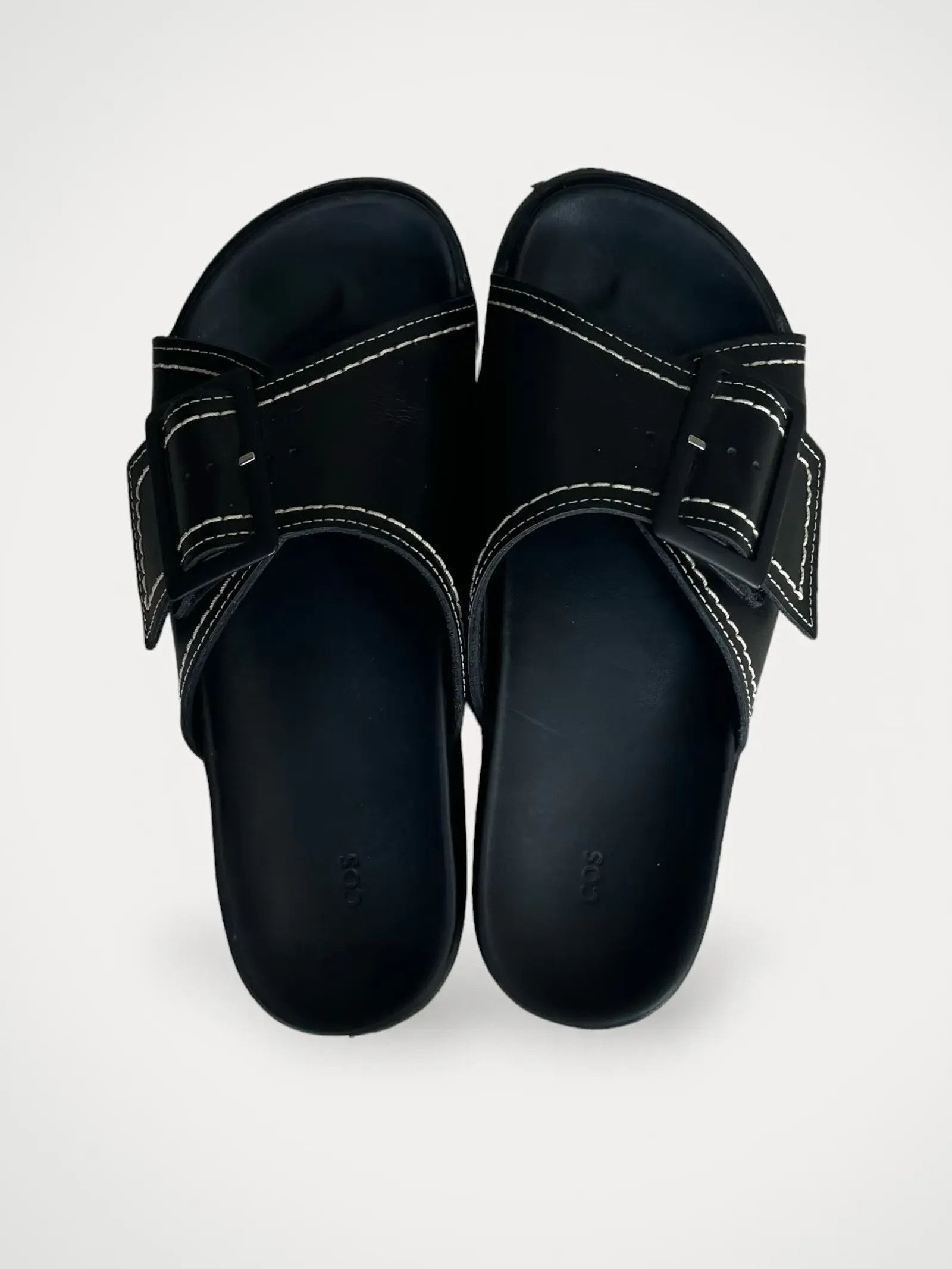 Cos Cos Contrast stitch buckled leather slides Sandals Size US 6 / IT 36 - 1 Thumbnail
