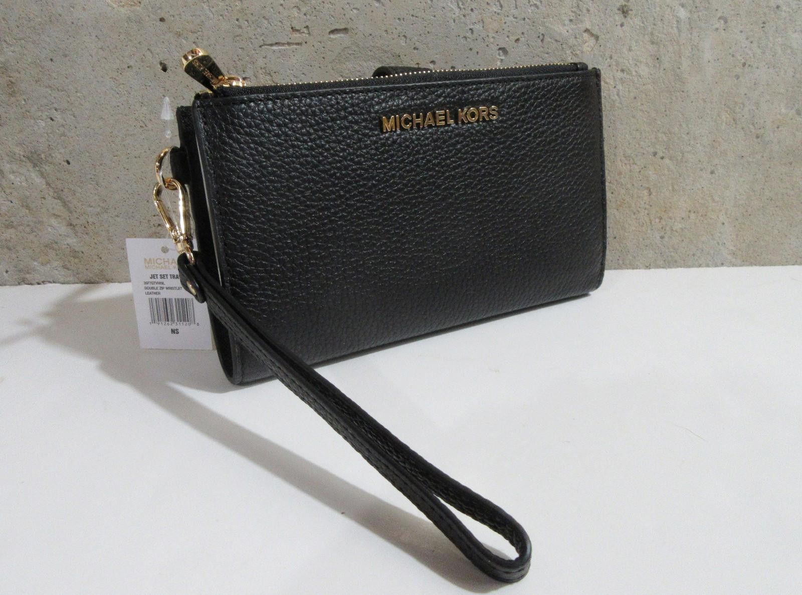 Michael Kors Michael Kors Jet Set Travel Double Zip Leather Wristlet Size ONE SIZE - 8 Thumbnail