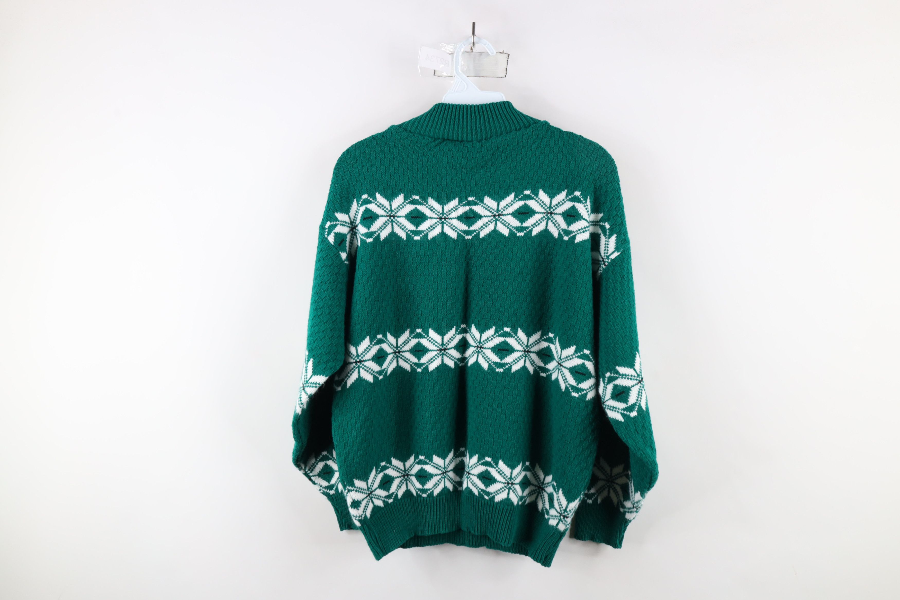 Vintage Vintage 90s Streetwear Christmas Knit Sweater Green USA Size L / US 10 / IT 46 - 7 Thumbnail