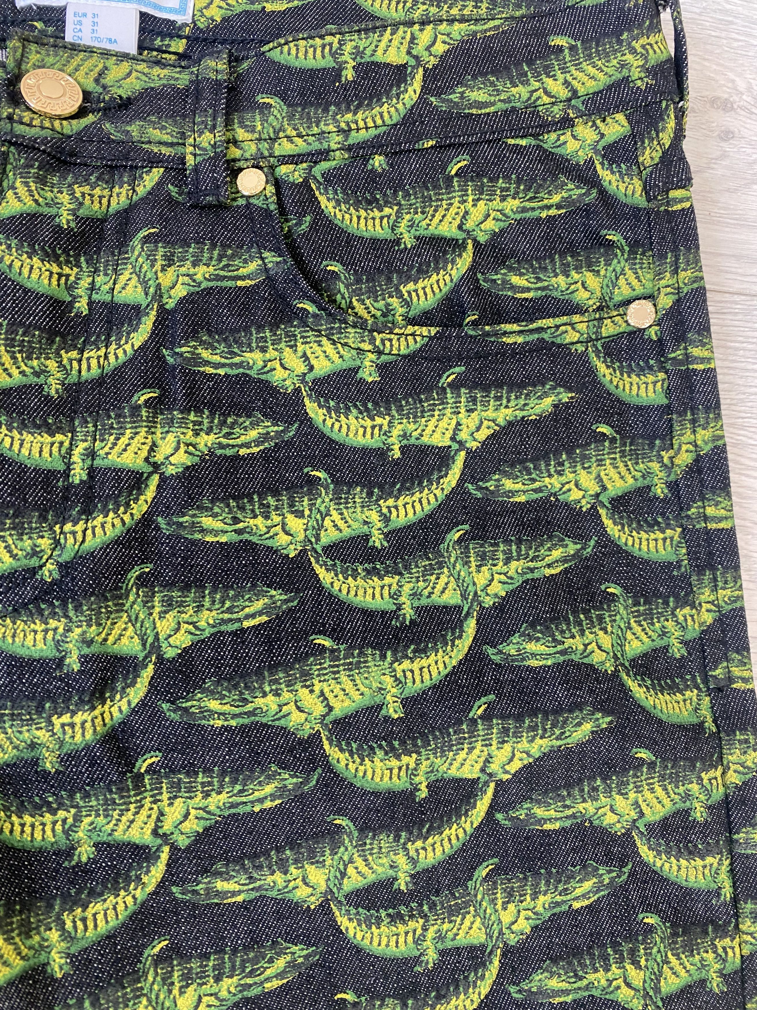 Versace FW11 Versace X H&M Crocodile All Over Printed Denim Pants Size US 31 - 10 Thumbnail