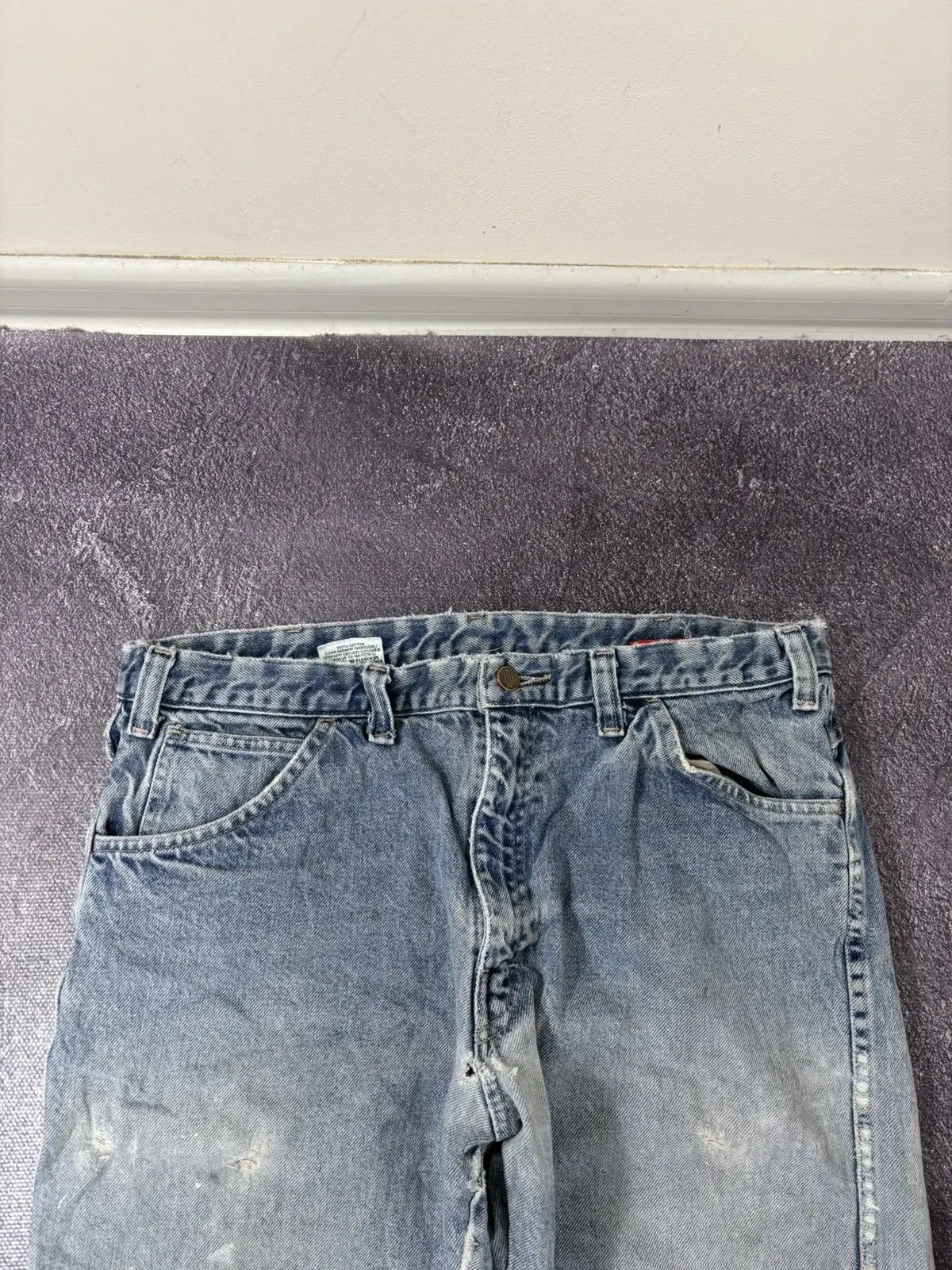 Dickies × Vintage Vintage 90s Dickies Flame Resistant USA Denim Baggy Jeans Size US 36 / EU 52 - 12 Thumbnail