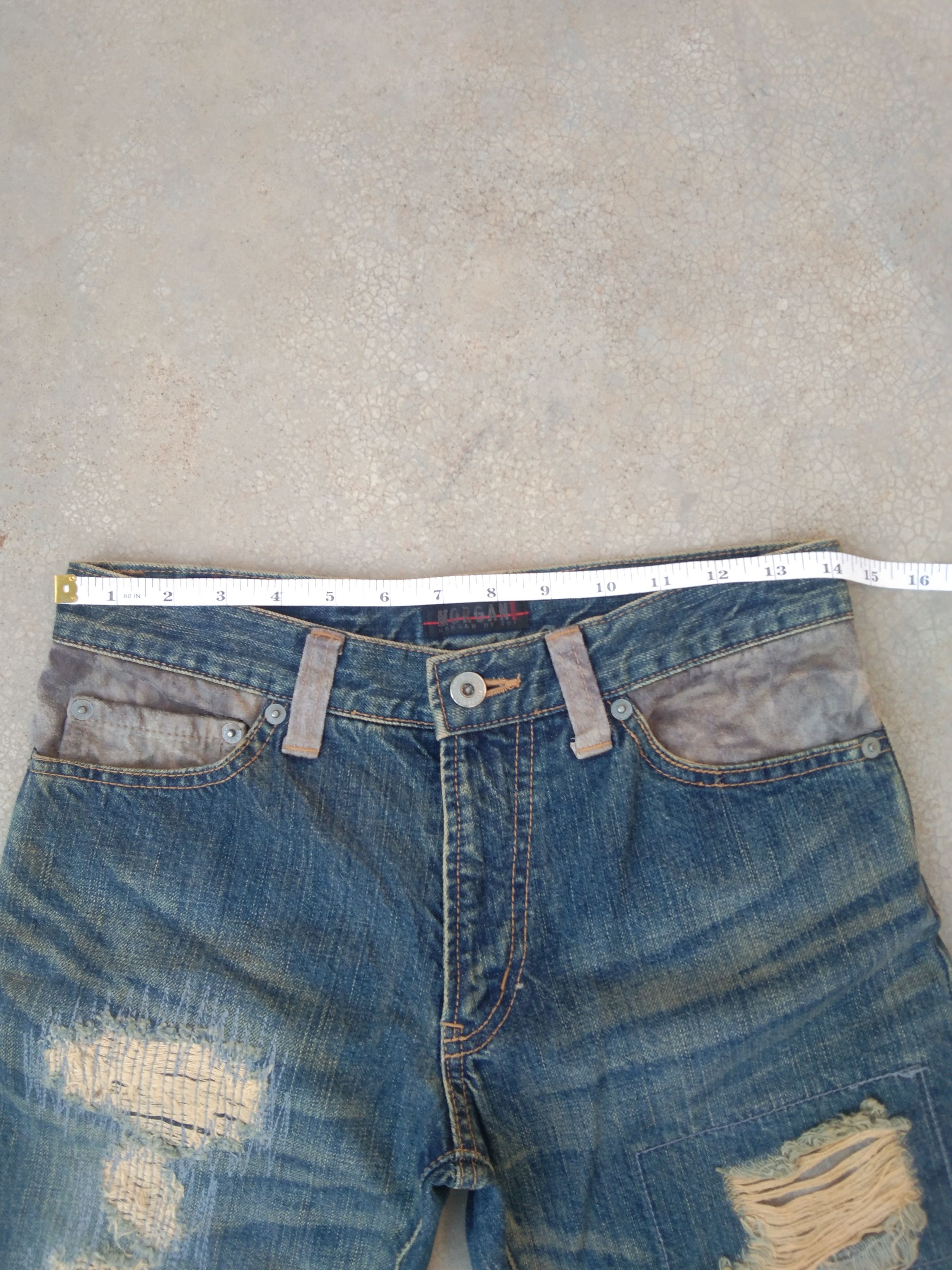 If Six Was Nine × Japanese Brand × Vintage Vintage Boot Cut Morgan Homme Distressed Flared Jeans 28x32 Size US 28 / EU 44 - 8 Thumbnail