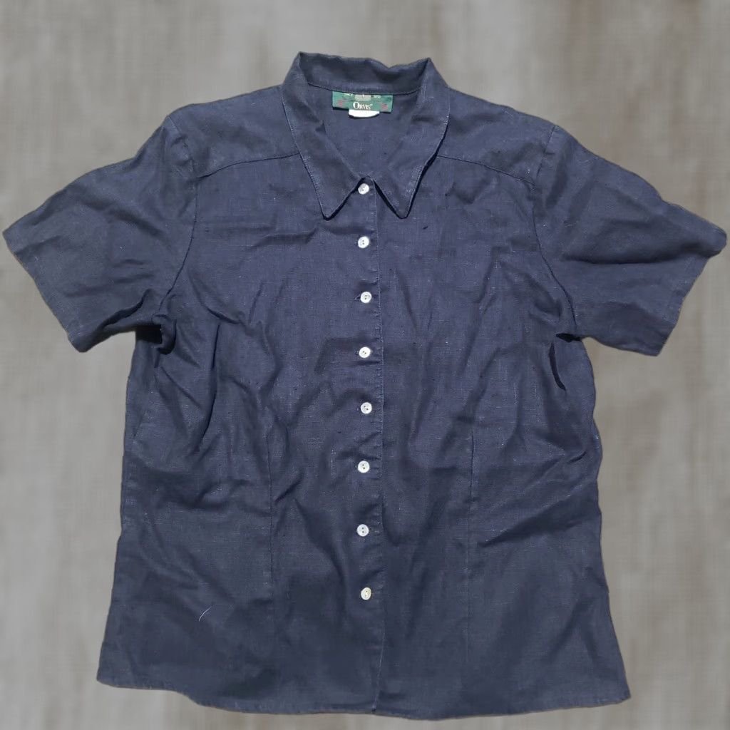 Orvis Orvis Shirt Button-Up Solid Black Short Sleeve Adult Women Size M Medium Size M / US 6-8 / IT 42-44 - 1 Thumbnail
