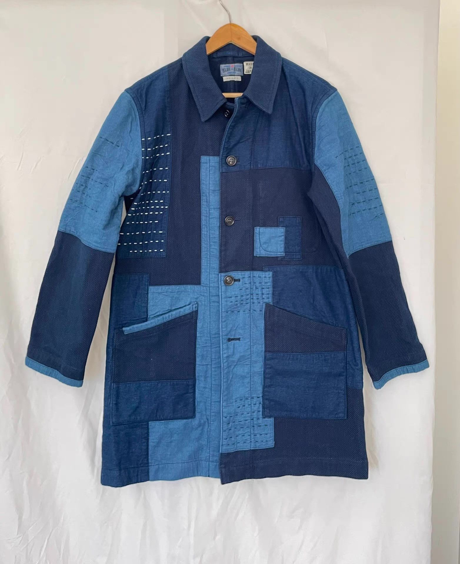 Blue Blue Japan Blue Blue Japan Indigo Sashiko Stitched Jacket Ｑ21 Size US M / EU 48-50 / 2 - 1 Thumbnail