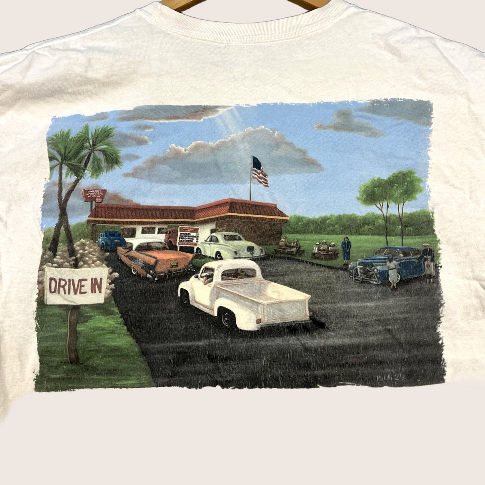 Hanes Hanes Shirt Mens L White Out Burger California Beefy Vtg Promo Tee Size US L / EU 52-54 / 3 - 1 Thumbnail