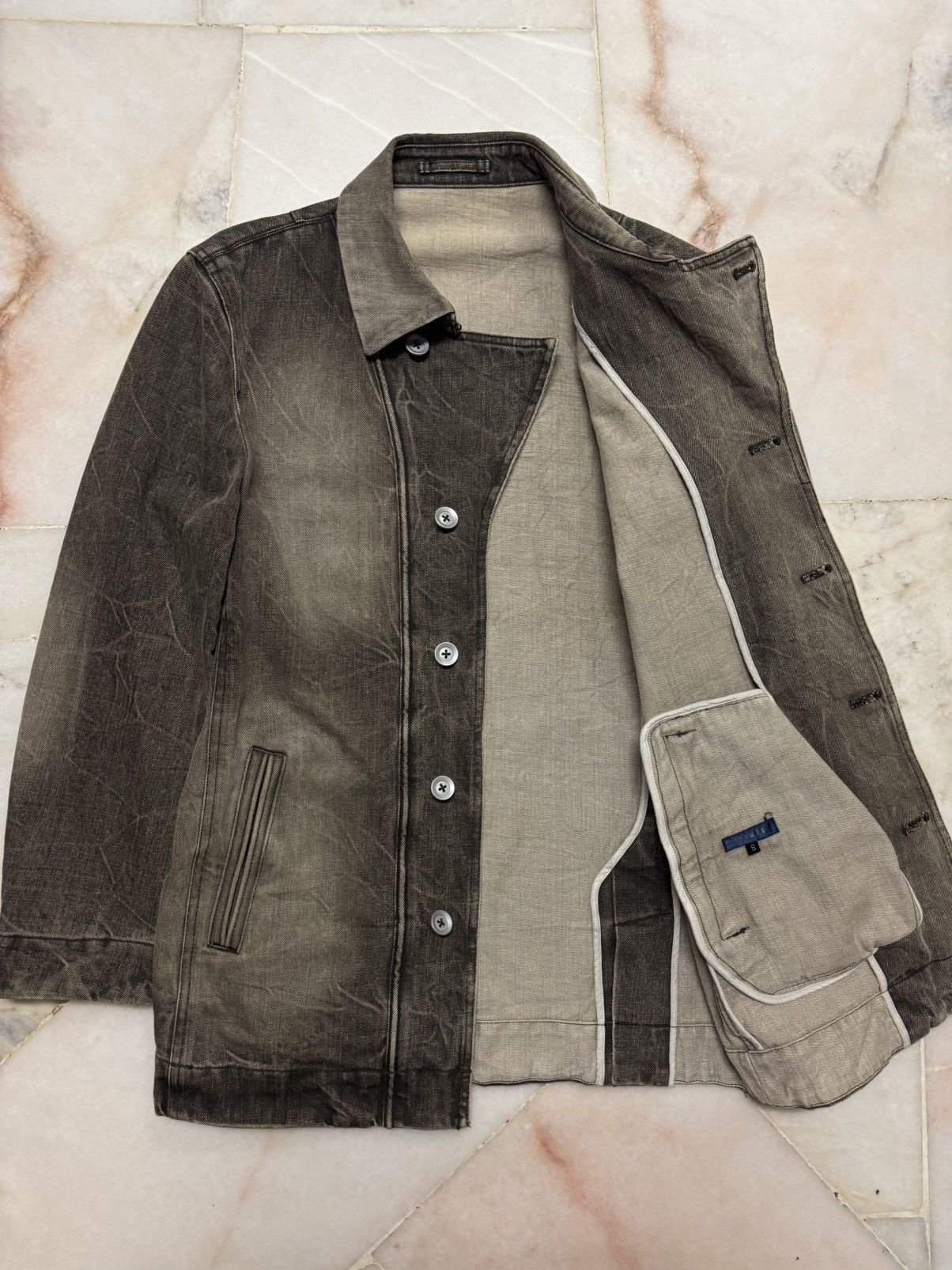 JUN MEN 💥INSANE💥VINTAGE 90s JUNMEN MUDWASH CLAWMARK DENIM JACKET Size US S / EU 44-46 / 1 - 9 Thumbnail