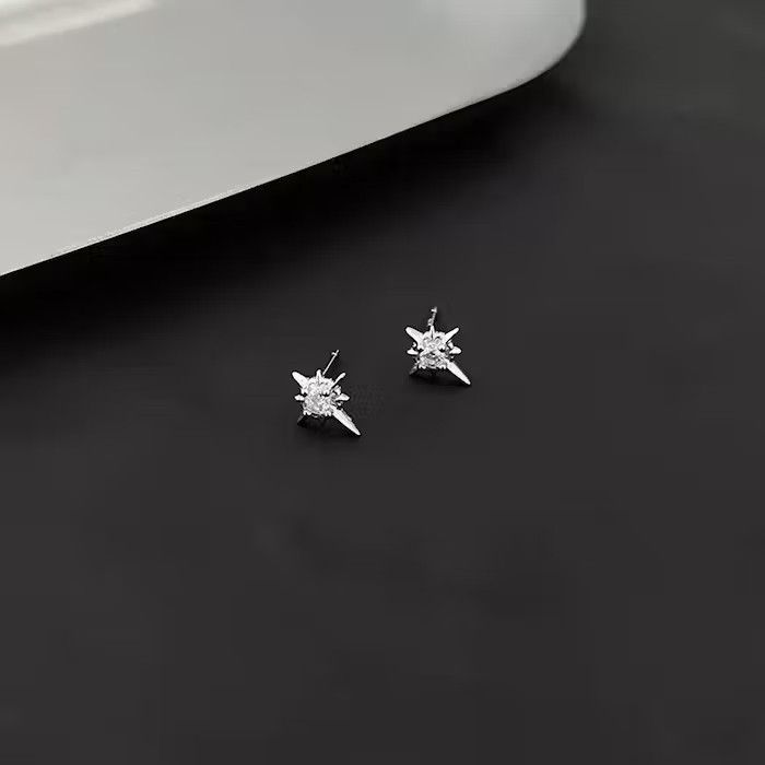 Jewelry silver retro punk earrings Size ONE SIZE - 3 Thumbnail