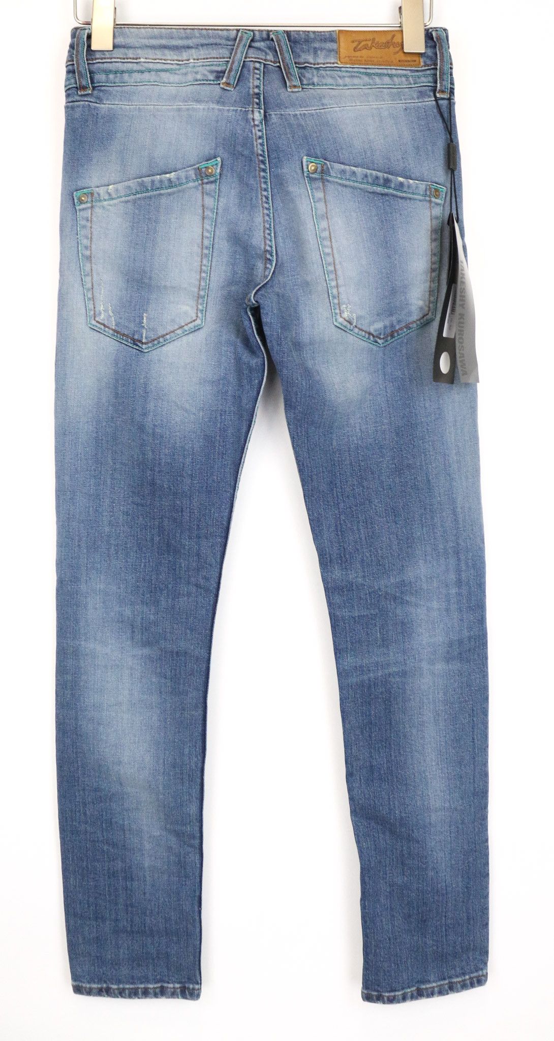 Takeshy Kurosawa TK75 W30 Blue Slim Distressed Stretch Jeans 75906 Size US 30 / EU 46 - 2 Thumbnail