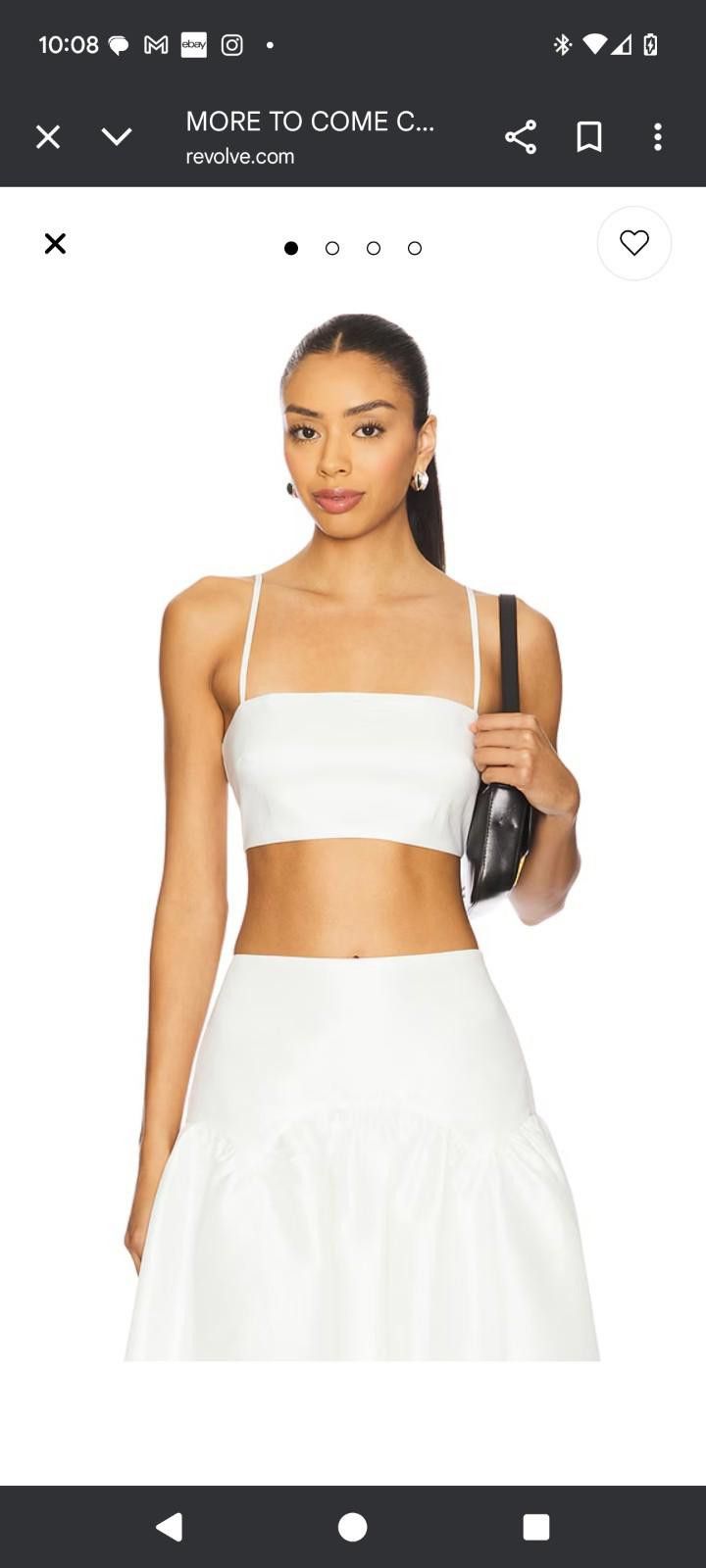 Designer NWT MORE TO COME Carson Cami Bralette Top in White Size S / US 4 / IT 40 - 2 Thumbnail
