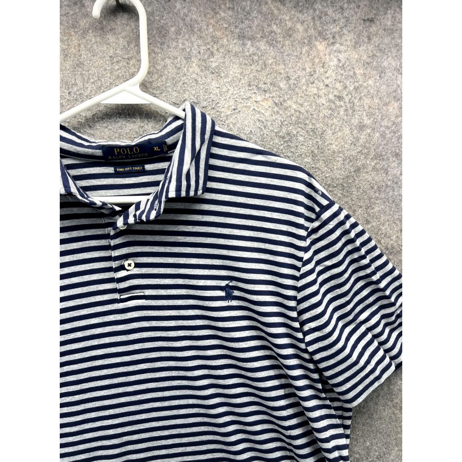 Polo Ralph Lauren Polo Ralph Lauren Polo Shirt Mens XL Blue Stripe Pima Soft Touch Casual Size US XL / EU 56 / 4 - 7 Thumbnail