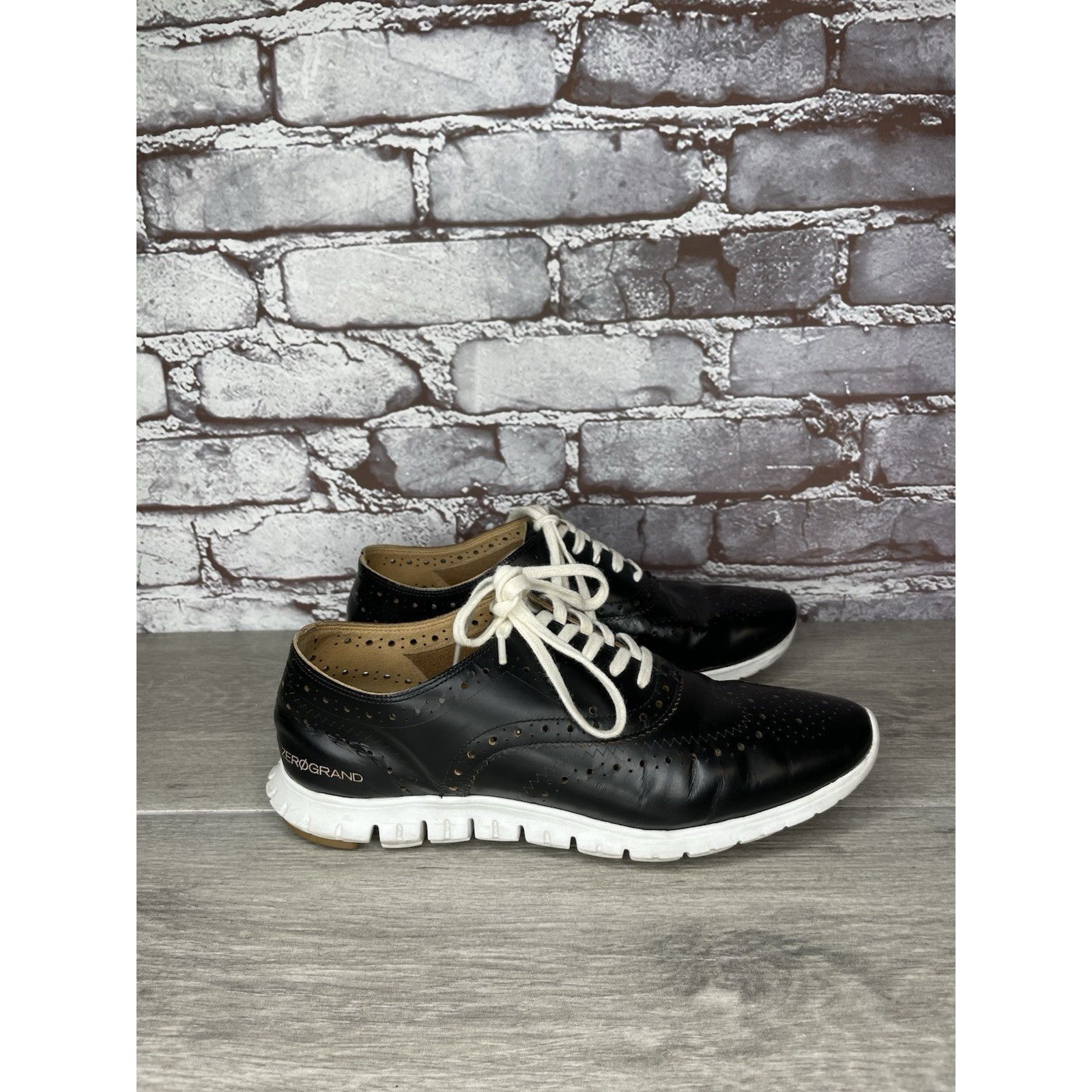 Cole Haan Cole Haan Zerogrand Black Leather Lace Up Wing Oxfords Women Size US 7 / IT 37 - 13 Thumbnail