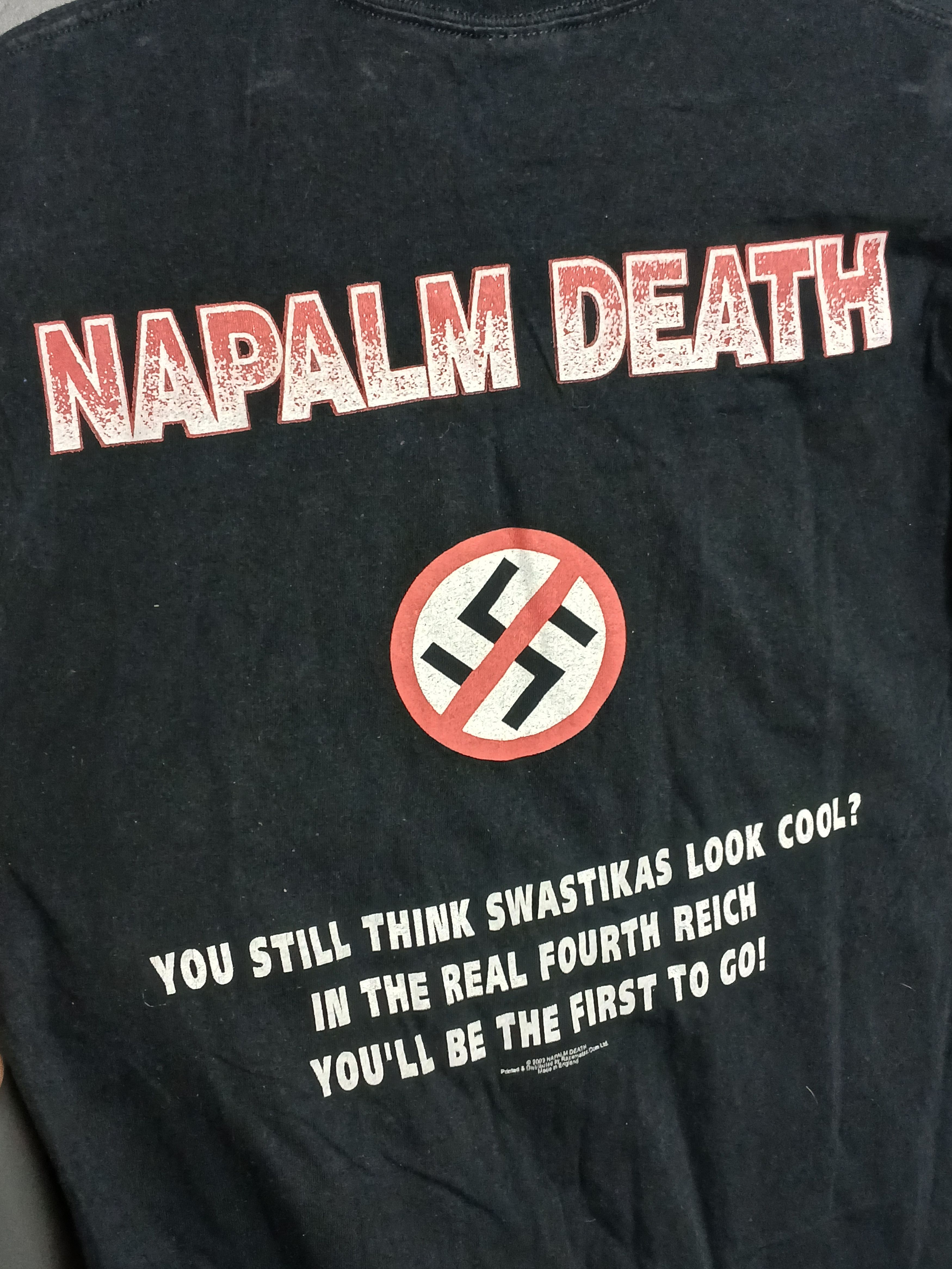 Band Tees × Vintage Vintage 2003 Napalm Death Nazo Punks Fuck Off T-Shirt Size US M / EU 48-50 / 2 - 4 Thumbnail