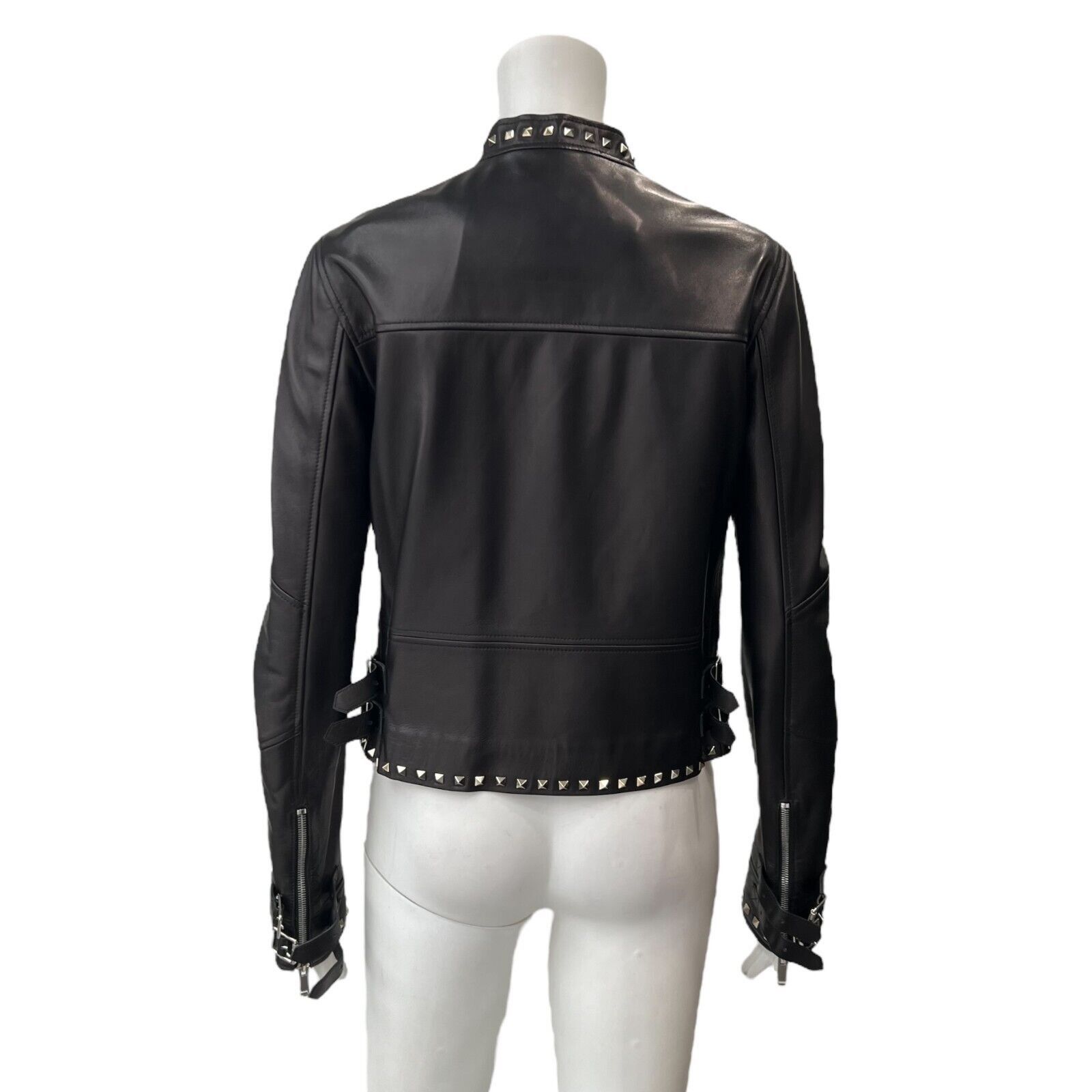 Valentino $6490 Valentino Black Leather Rockstud Embellished Jacket Size M / US 6-8 / IT 42-44 - 7 Thumbnail