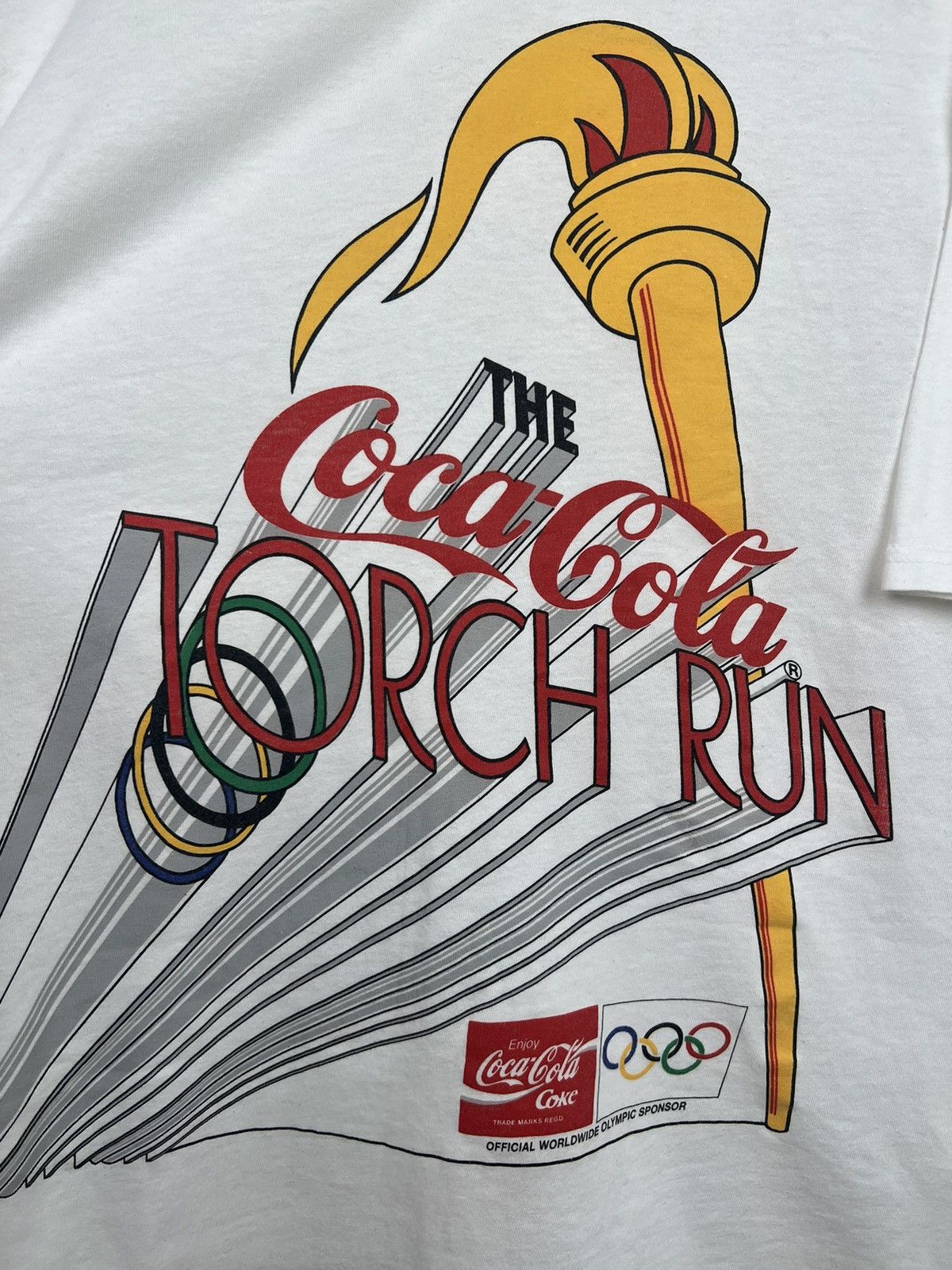 Band Tees × Coca Cola Vintage 1990s ‘Torch Run’ Tee Coca-Cola Size US XL / EU 56 / 4 - 3 Thumbnail