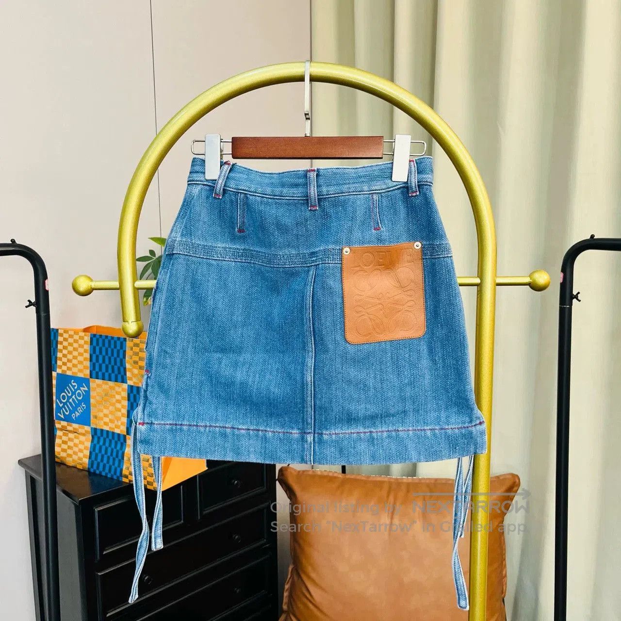 Loewe Loewe Back Leather Patch Denim Skirt. Size US 34 / EU 50 - 2 Thumbnail
