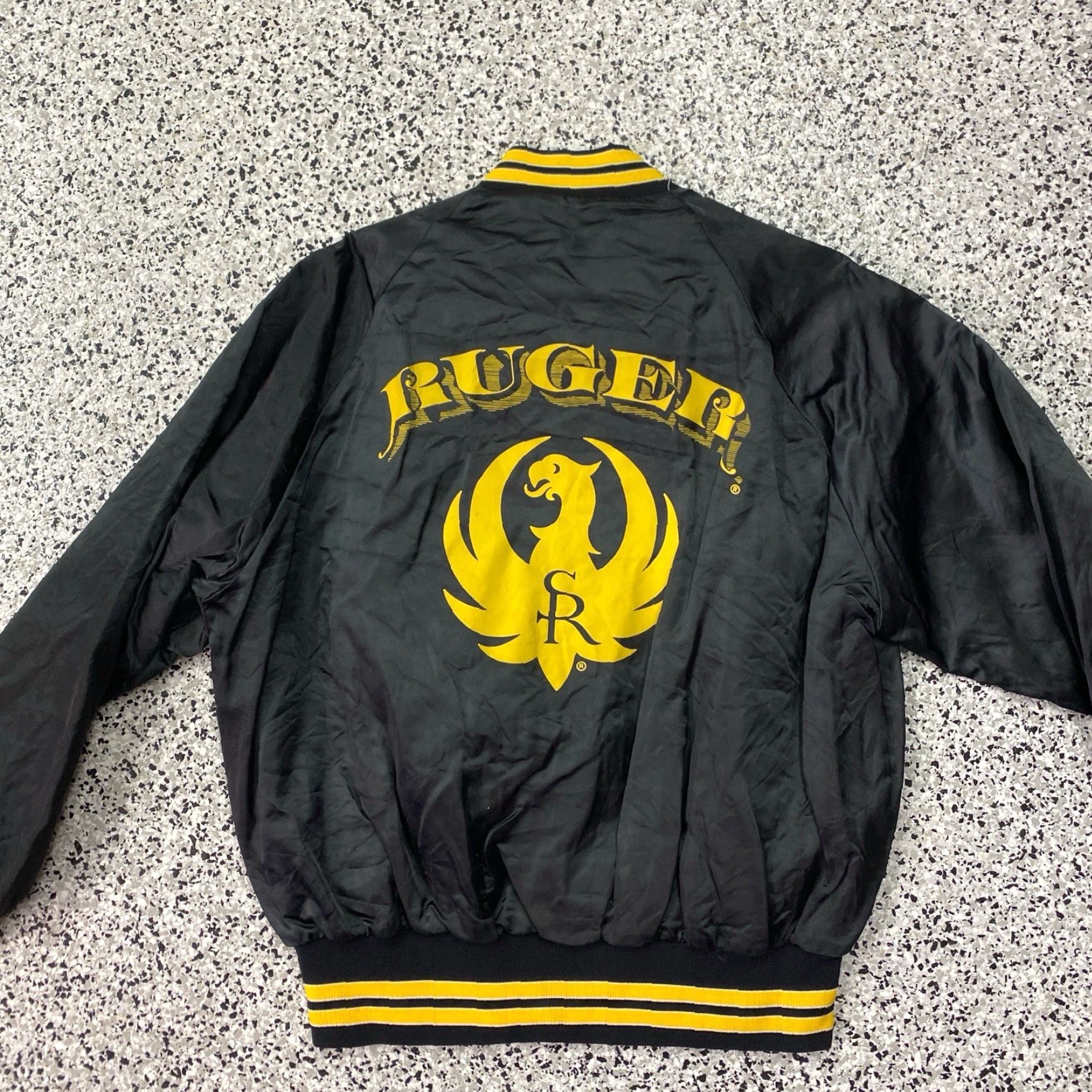 Dunbrooke VINTAGE Ruger Guns Satin Bomber Jacket Mens Large Black Size US L / EU 52-54 / 3 - 5 Thumbnail