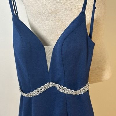 Other PROM/PAGEANT/FORMAL DRESS/GOWN Fits XS-S Navy Blue Train Size XS / US 0-2 / IT 36-38 - 7 Thumbnail