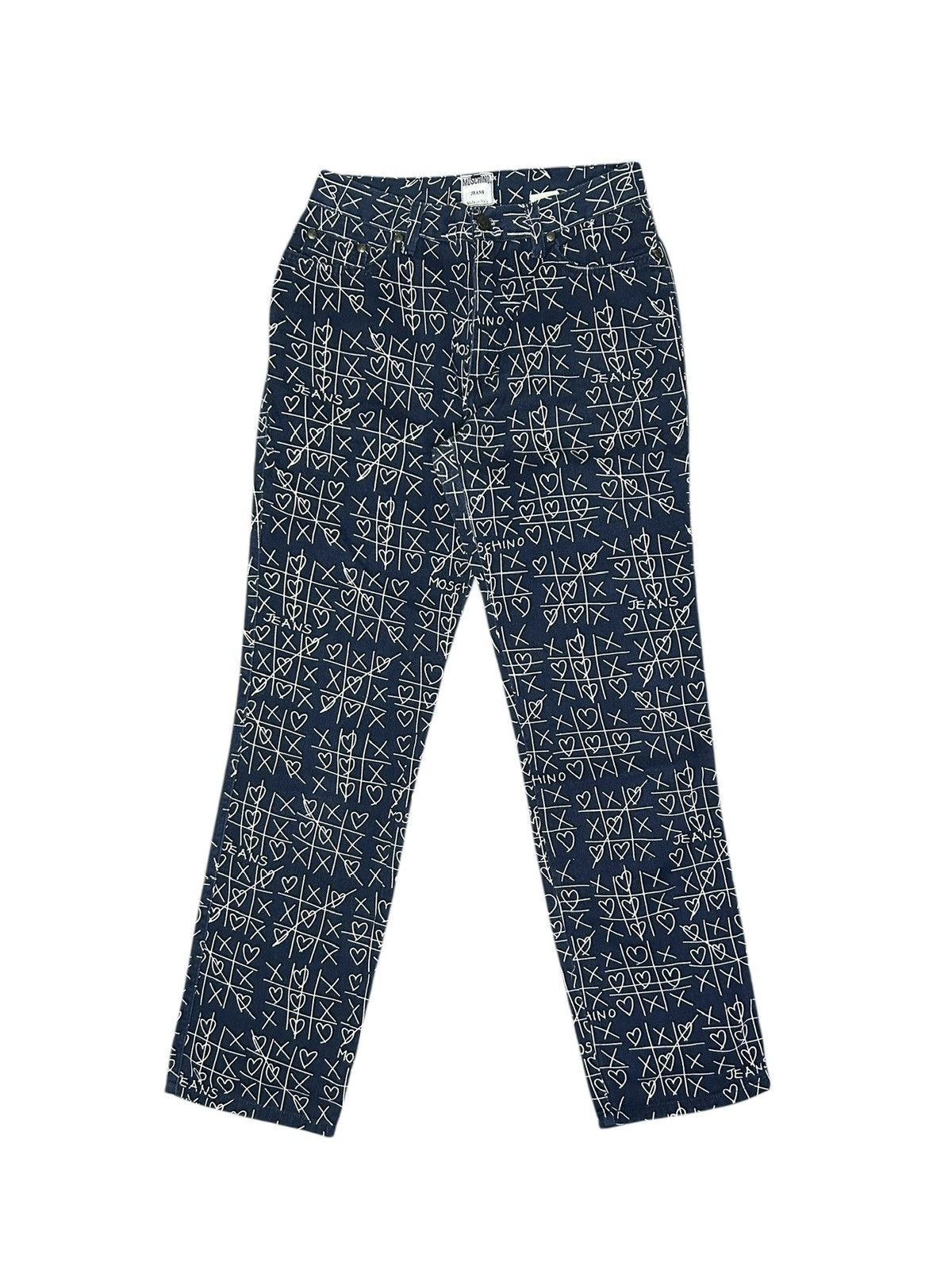 Moschino 90s Tic Tac Toe Trousers Size 27" / US 4 / IT 40 - 1 Thumbnail