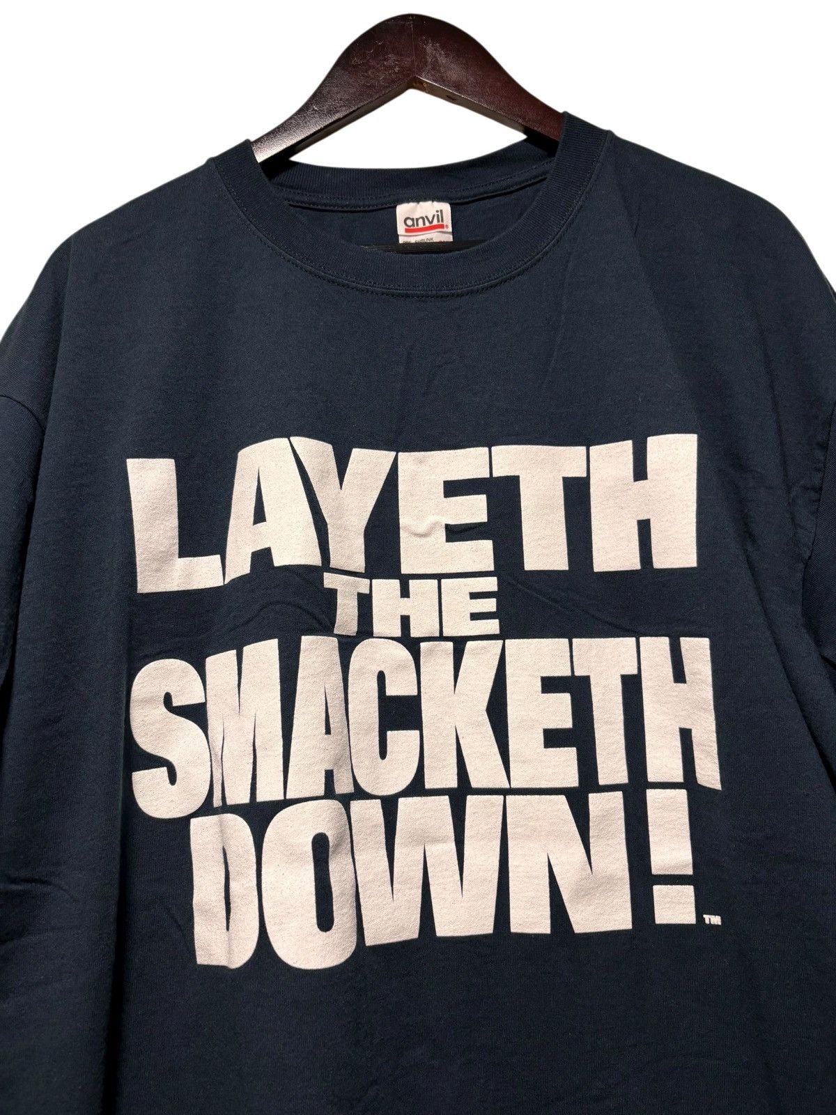 WWF vintage 2000 WWF The Rock Layeth The Smacketh Down Brama Bul Size US XXL / EU 58 / 5 - 2 Thumbnail