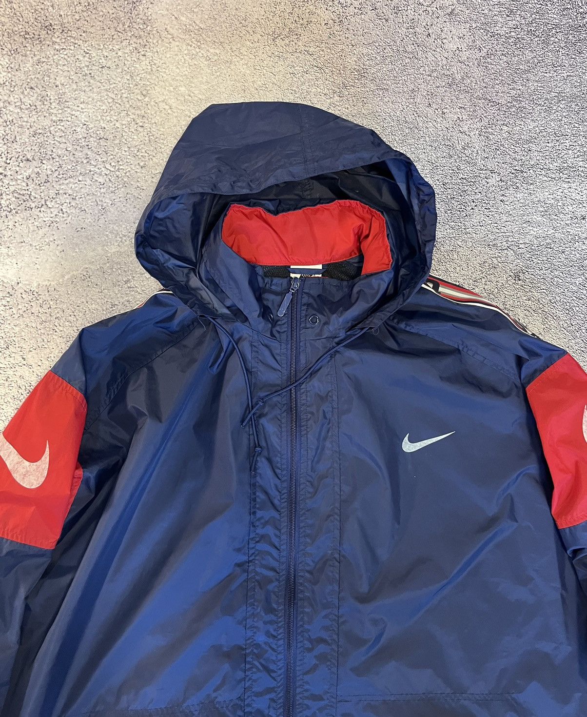 Nike × Vintage Nike Men’s Jacket Windbreaker Vintage Nylon USA Logo Blue Size US XL / EU 56 / 4 - 3 Thumbnail