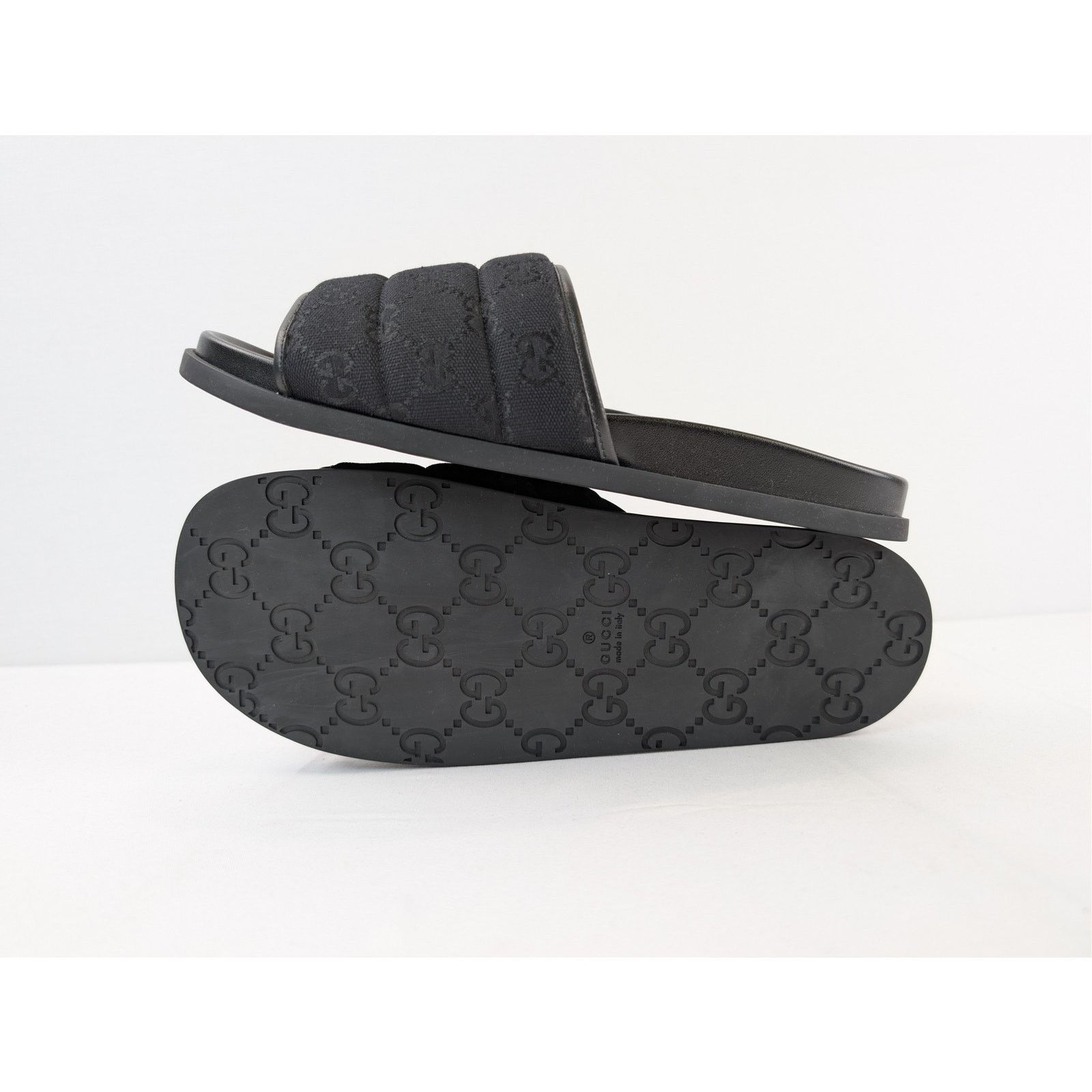 Gucci o1rshd1 Q:2 / Men's Padded mules with GG pattern Slippers Size US 10.5 / EU 43-44 - 12 Thumbnail