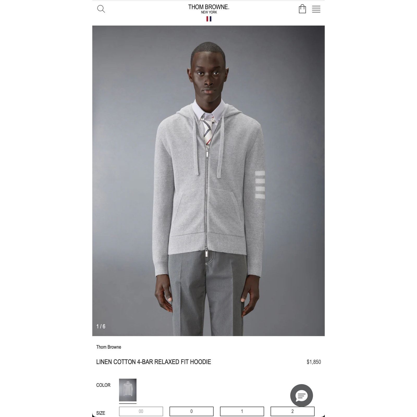 Thom Browne $1,850 Thom Browne Linen Cotton 4-Bar Relaxed Fit Zip hoodie Size US S / EU 44-46 / 1 - 10 Thumbnail
