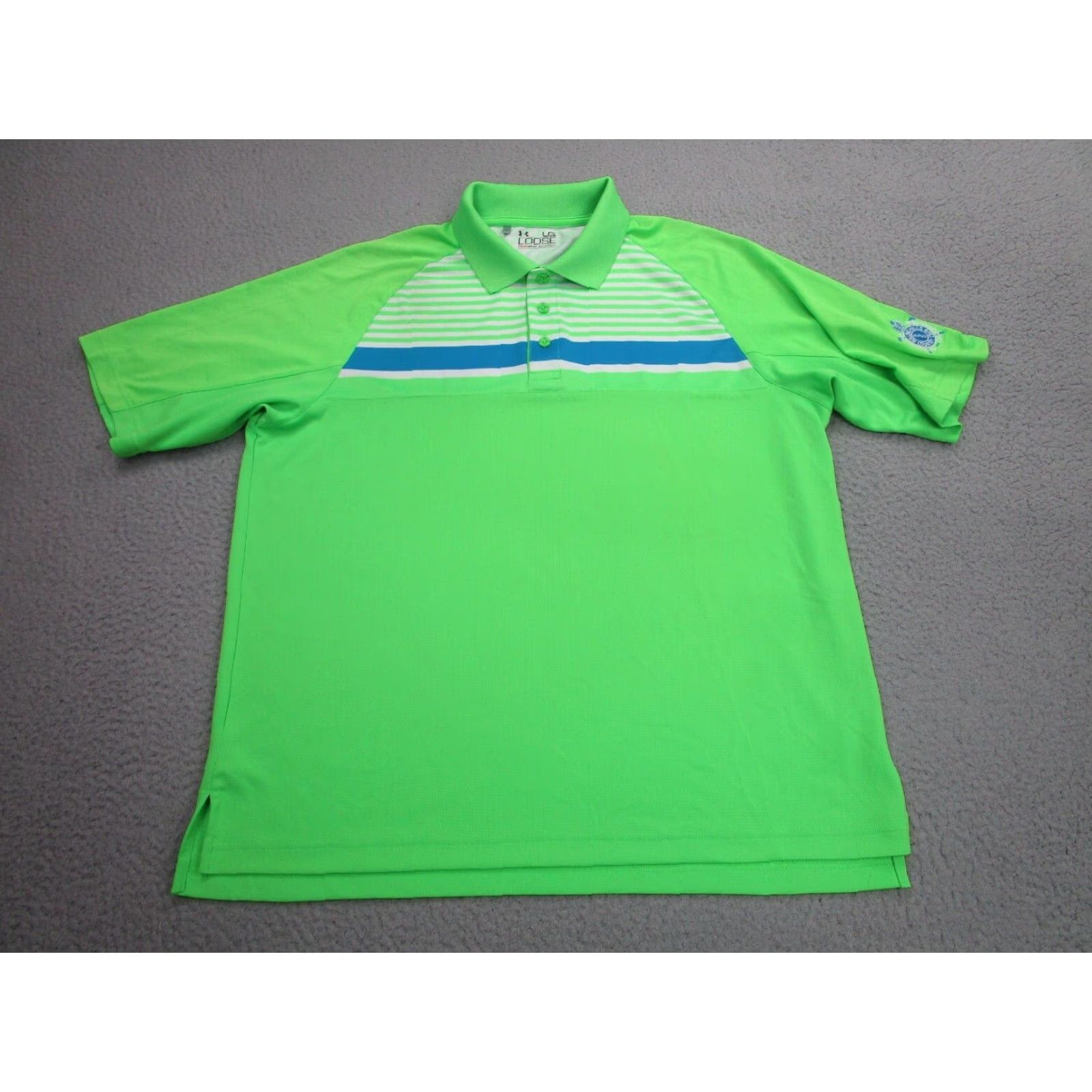 Under Armour Under Armour Polo Shirt Mens Large Green Neon Golf Rolling Hills Country Club Shirt Size US L / EU 52-54 / 3 - 2 Thumbnail