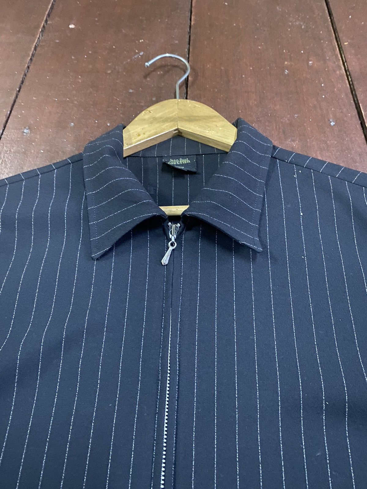 Jean Paul Gaultier Jeans Paul Gaultier Slim Black Striped Zip Seersucker Suit. Size L / US 10 / IT 46 - 11 Thumbnail