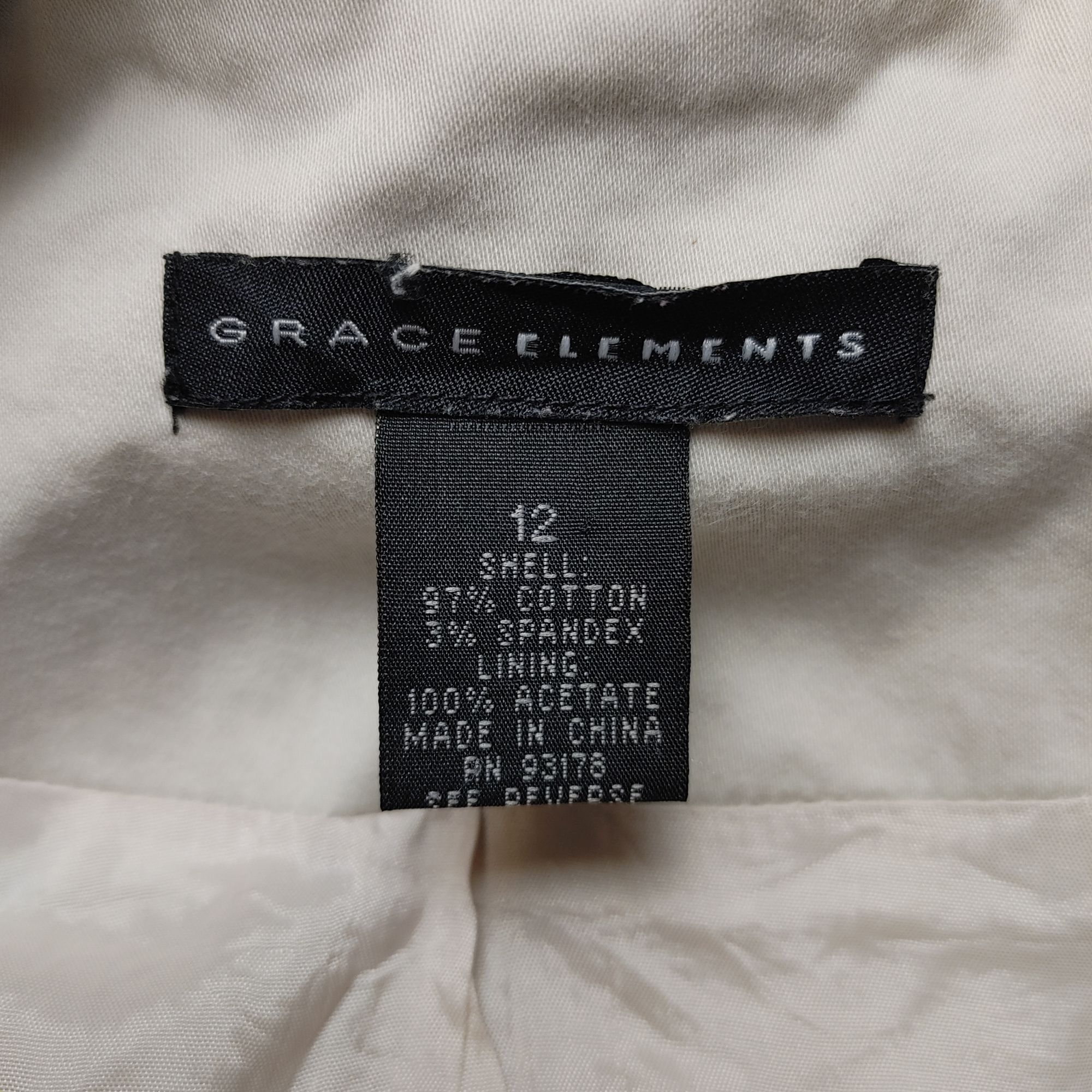 Other Grace Elements Women's 3/4 Sleeve Off White Button Down Jack Size XL / US 12-14 / IT 48-50 - 3 Thumbnail