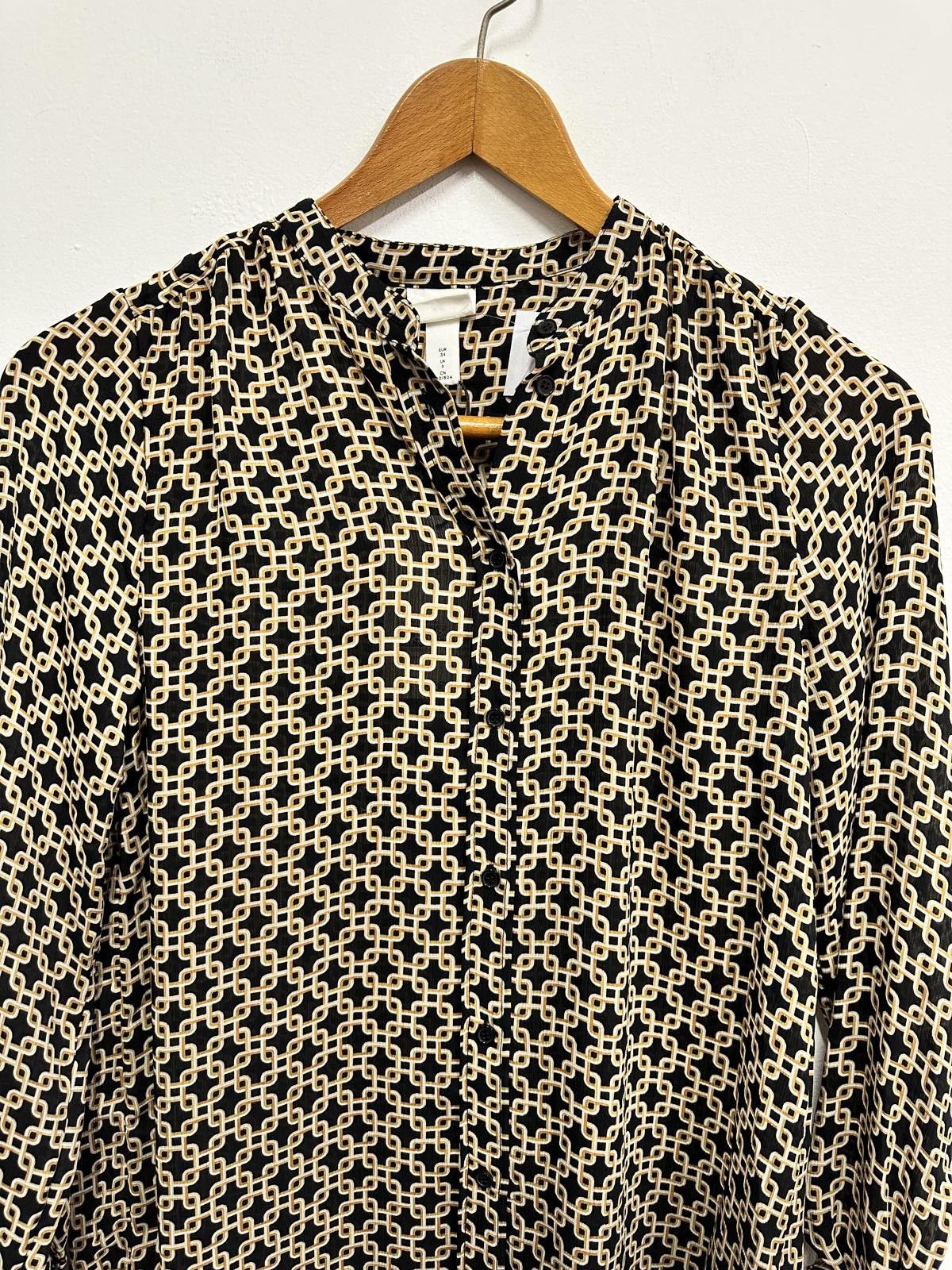 H&M H&M Long Sleeve Patterned Blouse Size XS / US 0-2 / IT 36-38 - 3 Thumbnail