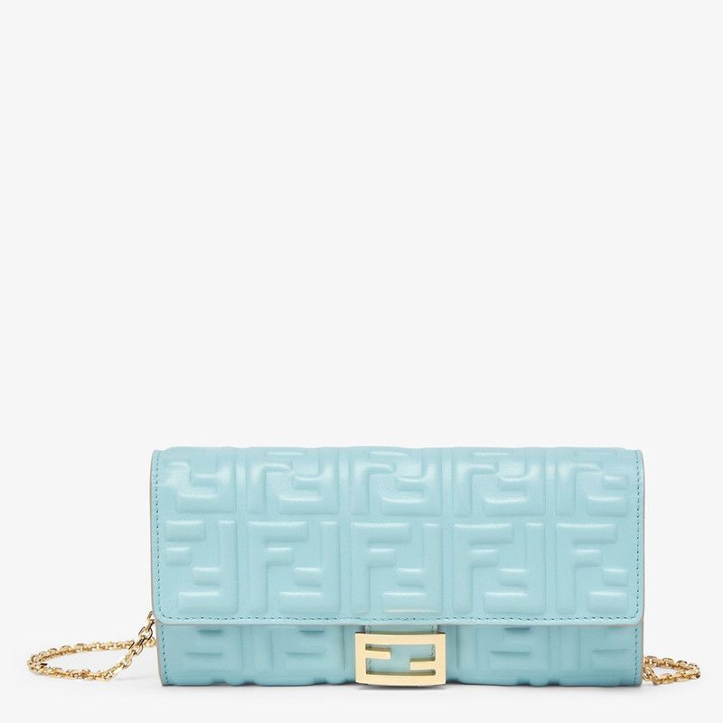 Fendi o1s1wg111225 Size: OS/Continental Wallet With Chain in Blue Size ONE SIZE - 1 Thumbnail