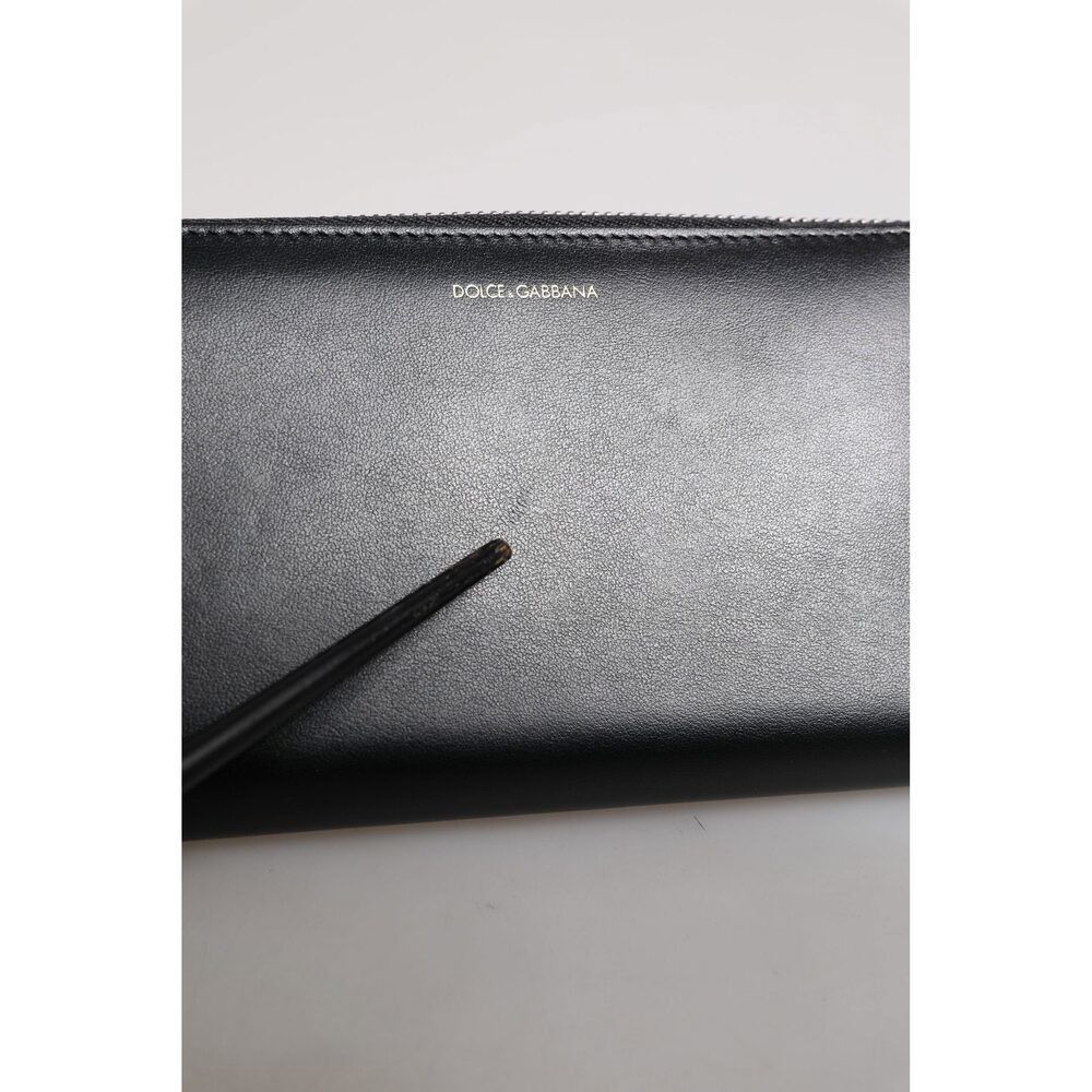 Dolce & Gabbana Dolce & Gabbana Black Blue Exotic Leather Embossed Continent Size ONE SIZE - 8 Thumbnail