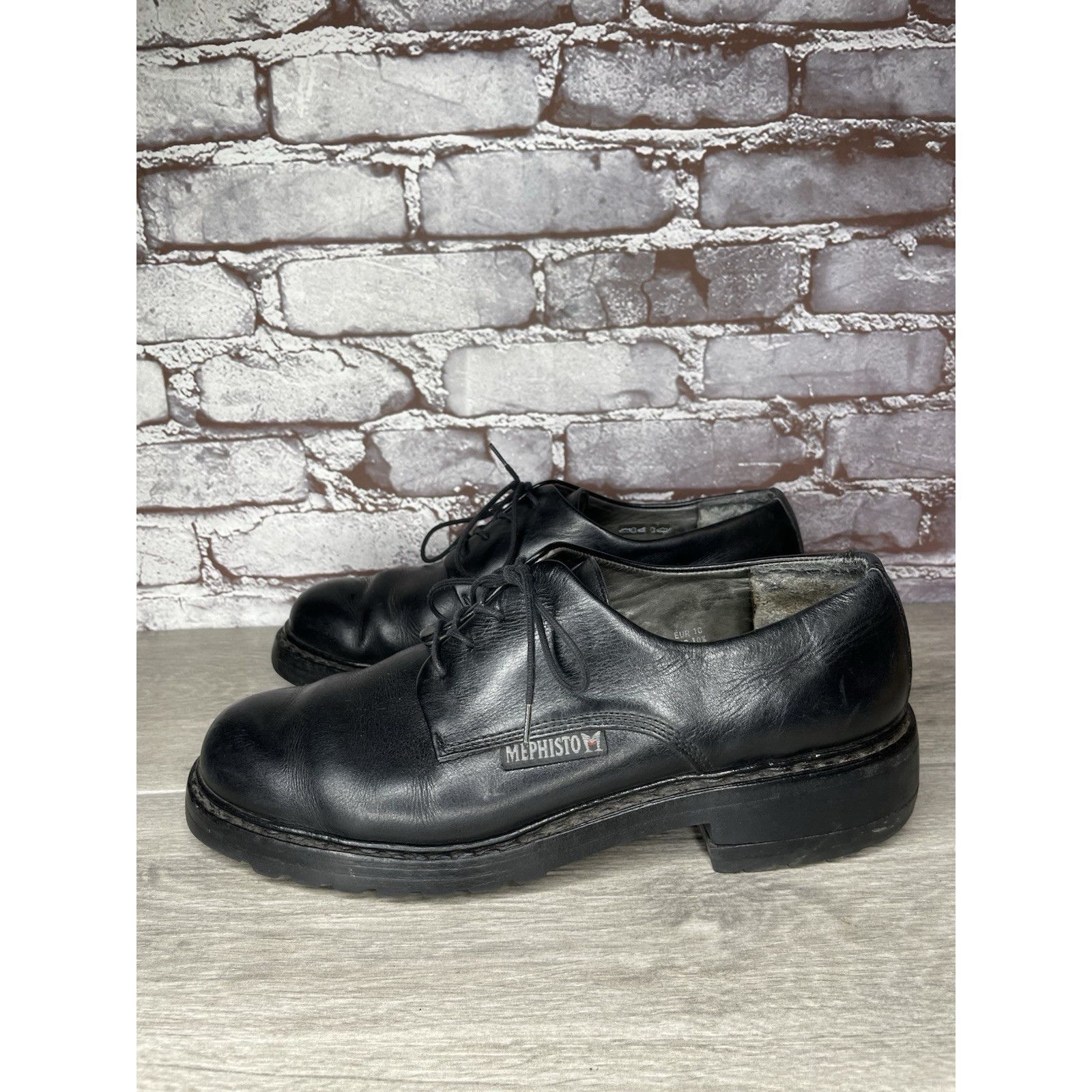 Mephisto Mephisto Sherpa's Black Leather Lace Up Heel Oxfords Shoes M Size US 10.5 / EU 43-44 - 1 Thumbnail