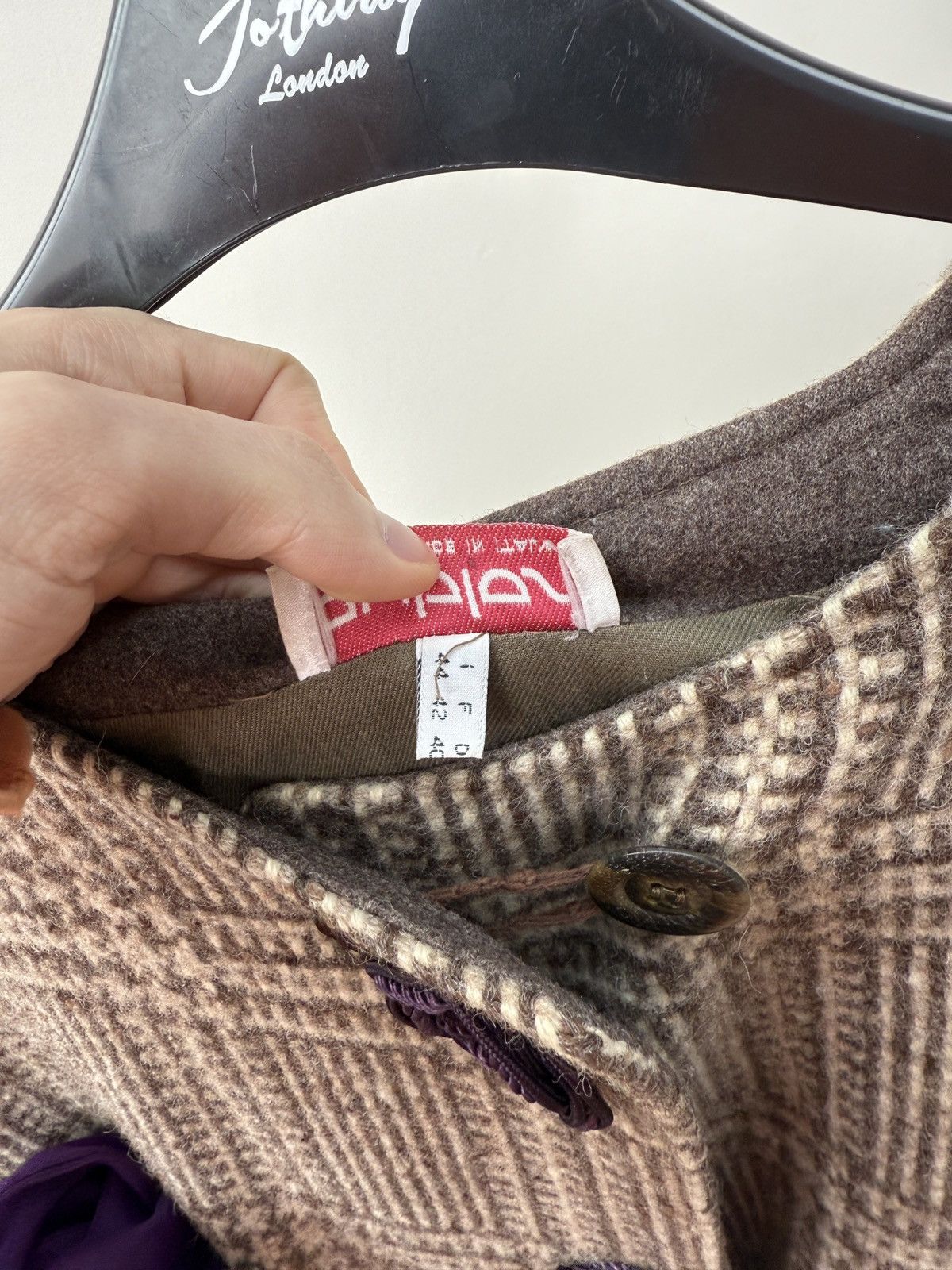 Byblos Vintage Byblos Women’s Wool Jacket Blazer Brown Check Size M / US 6-8 / IT 42-44 - 7 Thumbnail