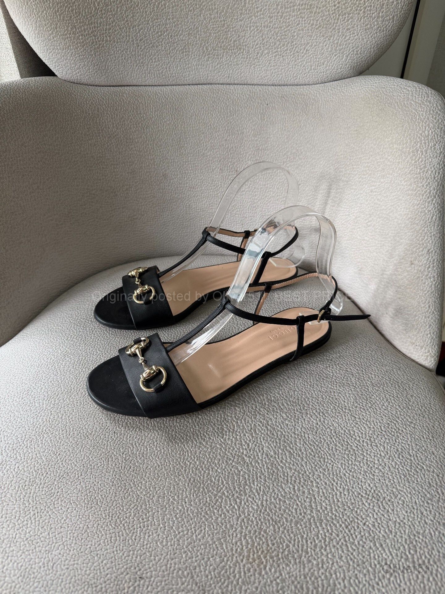 Gucci Horsebit Sandals Wyyh20/2610 in Black, Women's (Size 5.5)