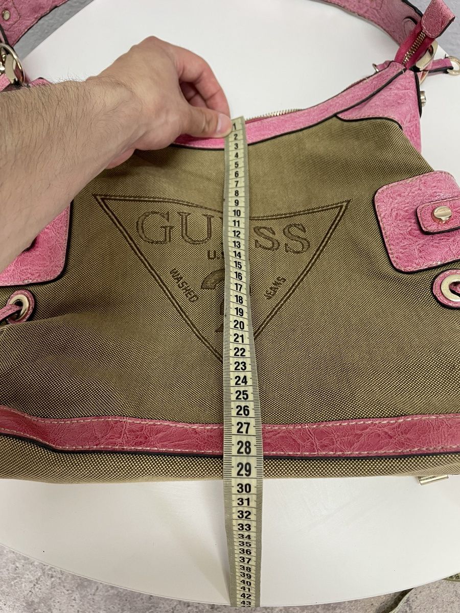 Guess Rare Y2K Vintage Guess Pink Baguette Shoulder Bag Denim Size ONE SIZE - 18 Thumbnail